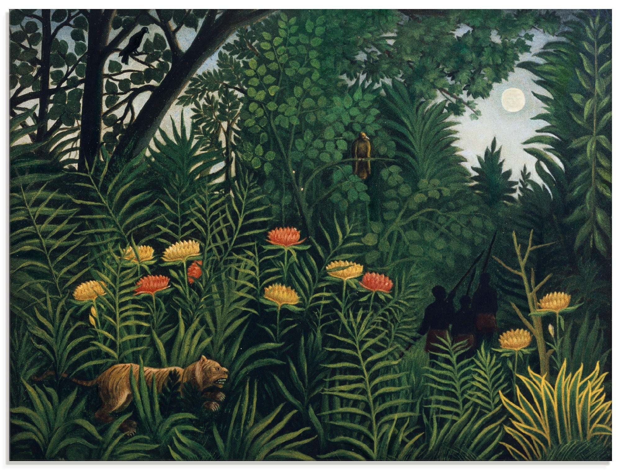 Image of Artland Glasbild »Urwald mit Tiger und Jägern. Um 1907.«, Wald, (1 St.) bei Ackermann Versand Schweiz