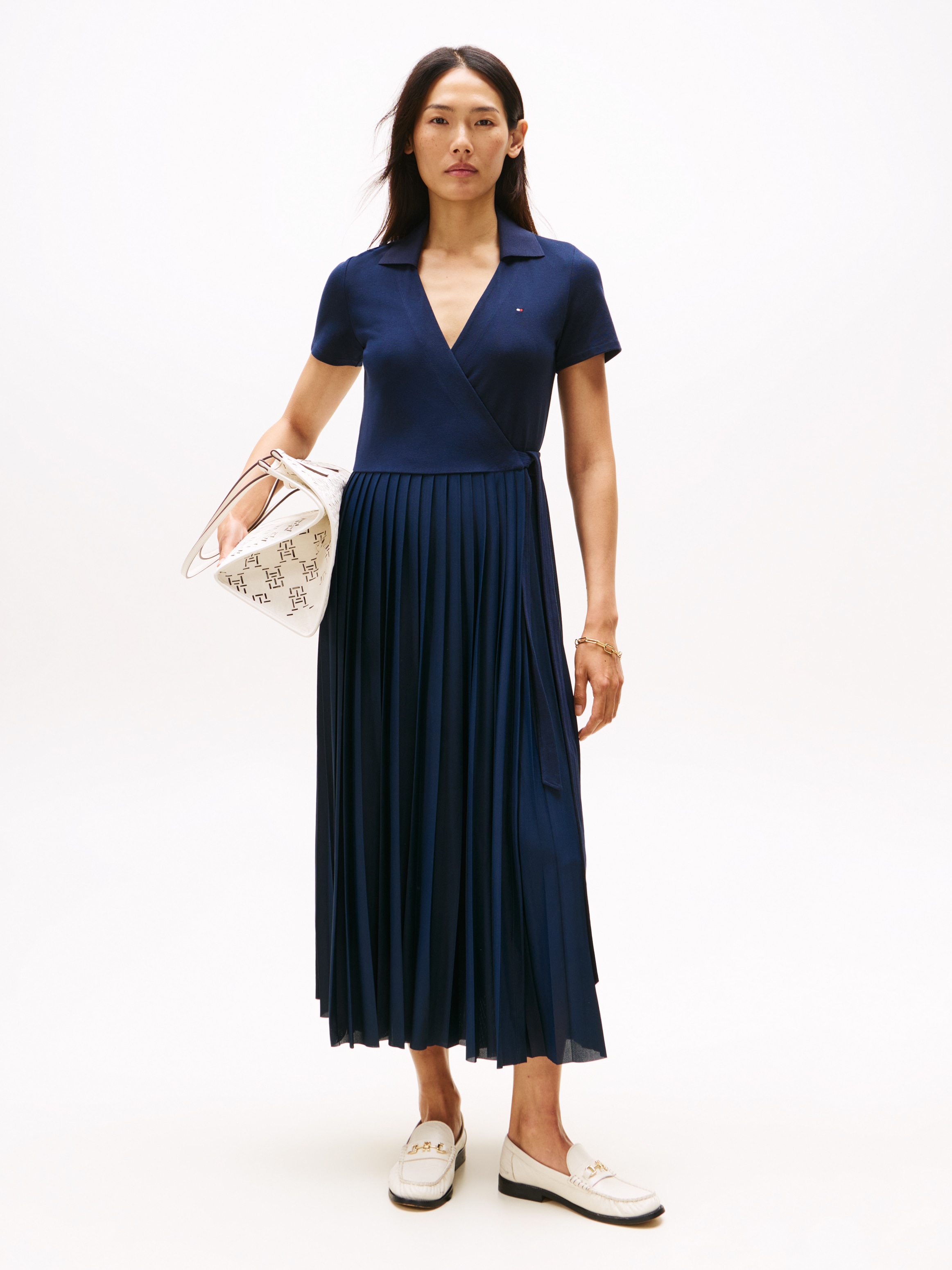 Image of Tommy Hilfiger Wickelkleid "1985 PLEATED WRAP POLO DRS" mit Bundfalten