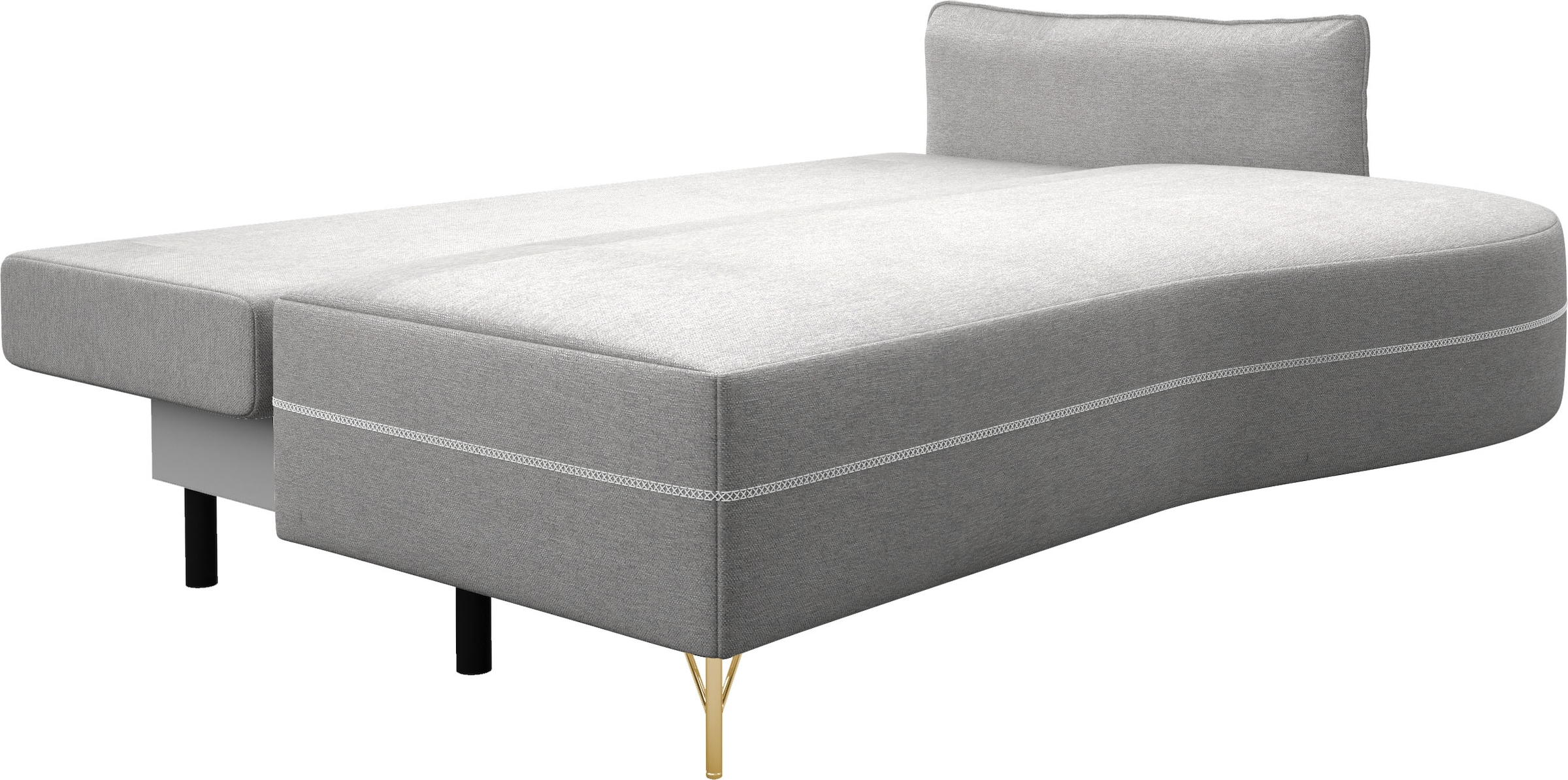 exxpo - sofa fashion Loungesofa »mit toller Kontrastnaht, Solitärmöbel, bequem, schmale Armlehne«, Schlafsofa mit Bettfunktion und Bettkasten, komfortabler Federkern