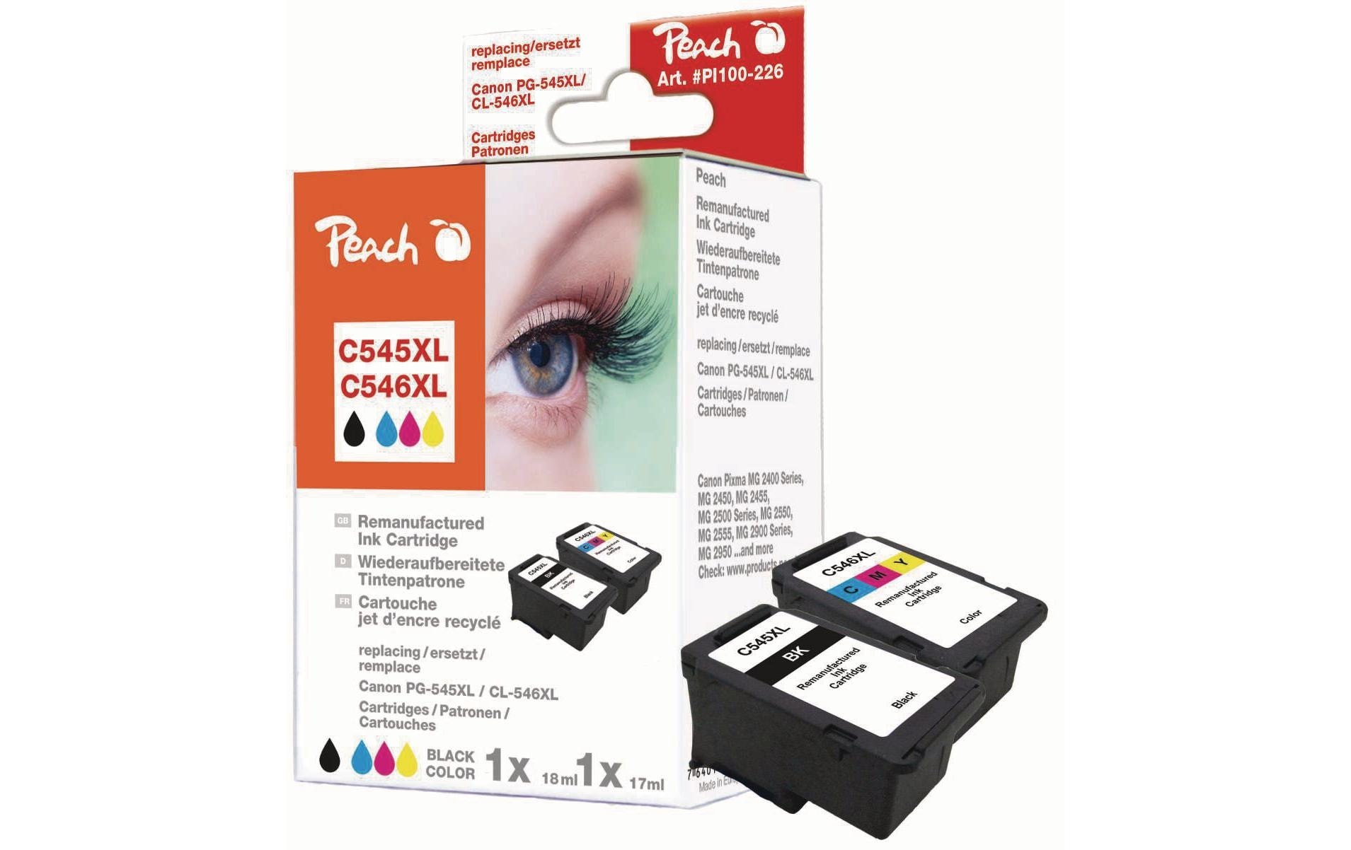 Image of Peach Tintenpatrone "Canon PG-545XL / CL-546XL BK, C, M, Y"