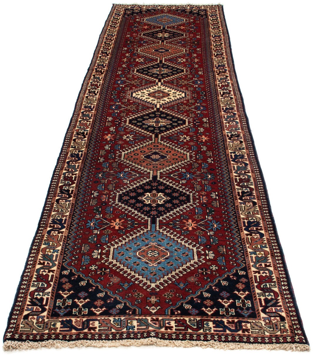 Image of morgenland Hochflor-Läufer »Yalameh Medaillon Blu scuro 600 x 84 cm«, rechteckig, 1 mm Höhe, Unikat mit Zertifikat bei Ackermann Versand Schweiz