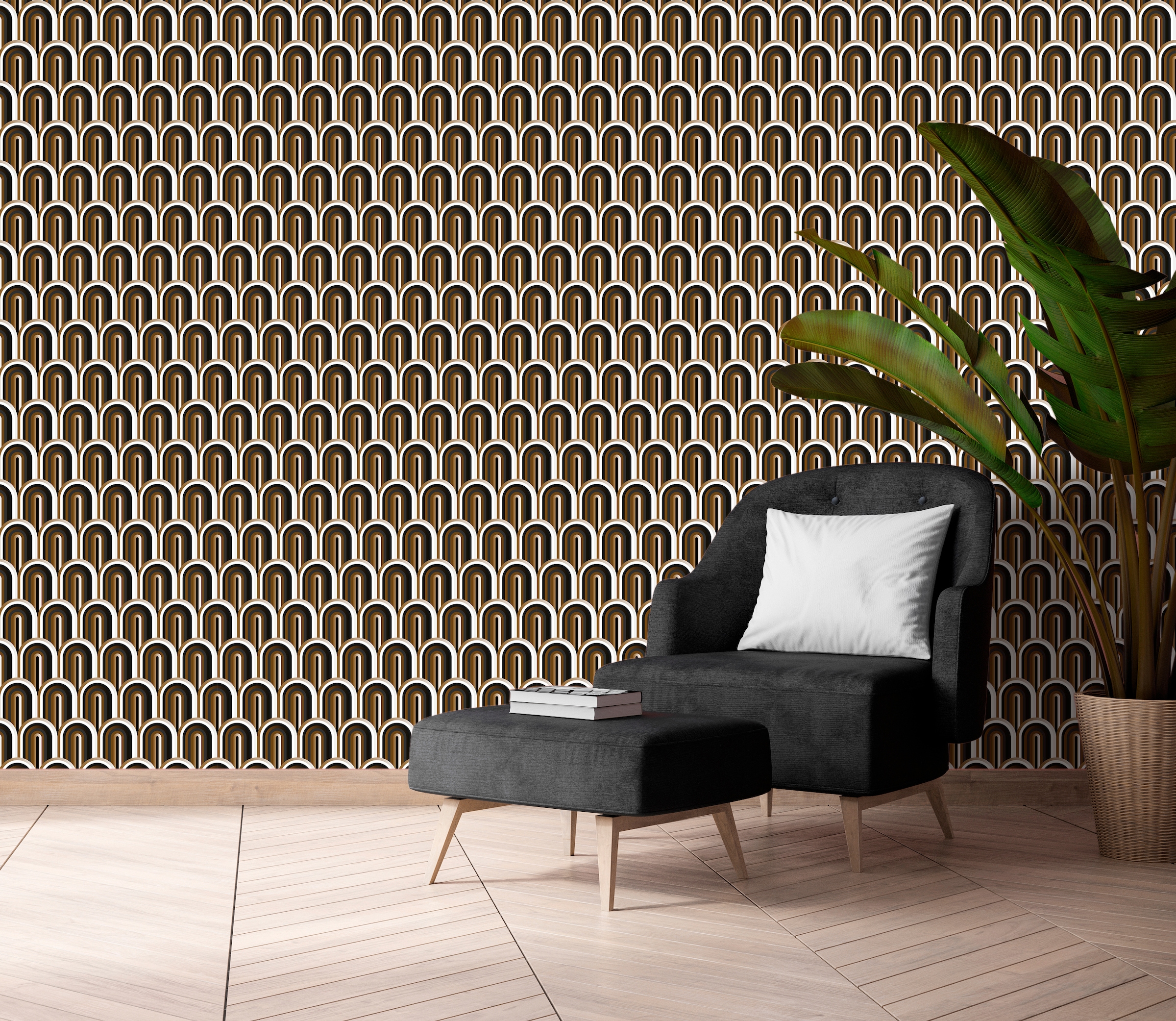 queence Papier peint vinyle »Auri« 90x250cm, selbstklebend, kinderleichte Anbringung, , Sticker