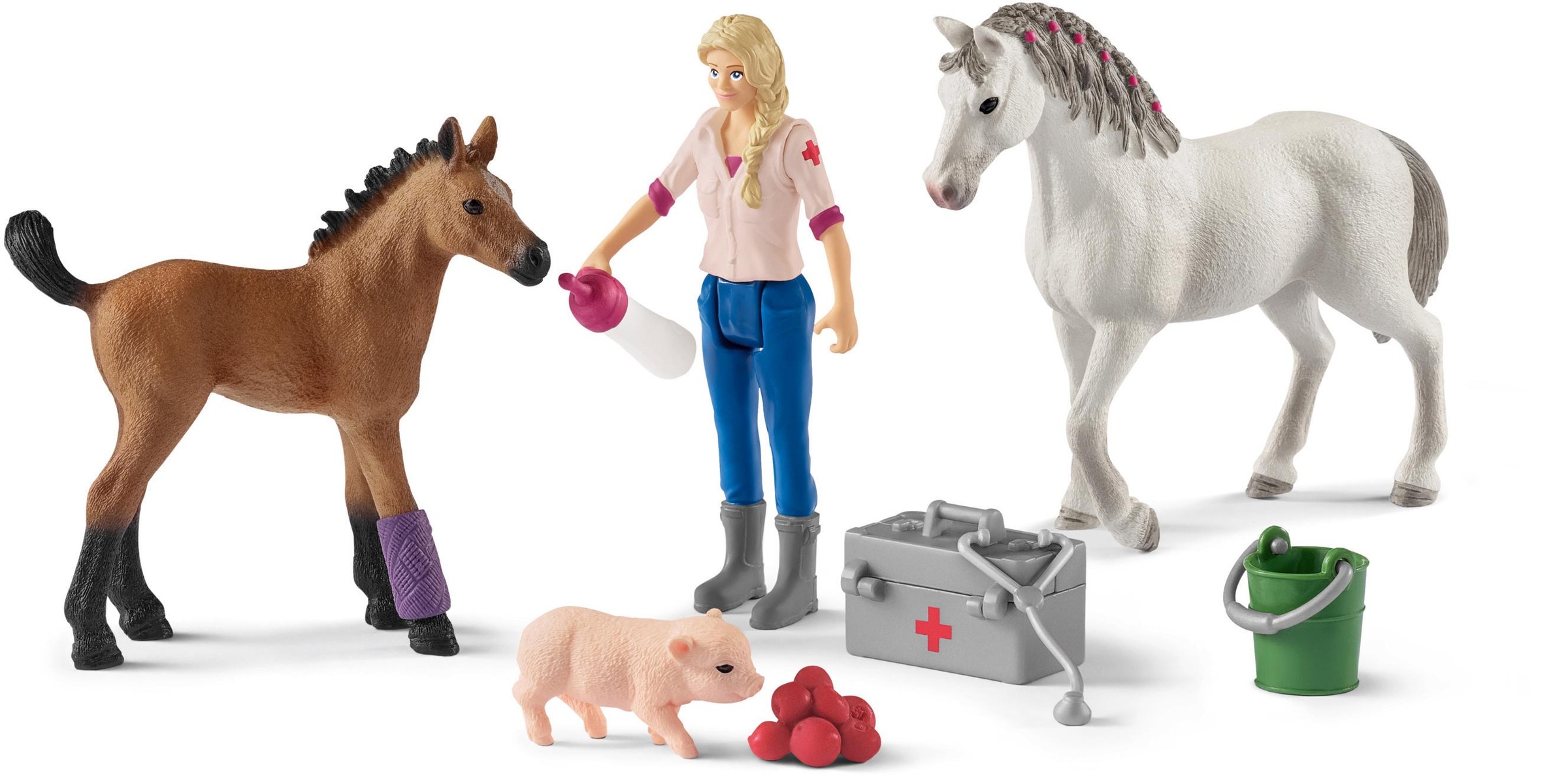 Image of Schleich® Spielfigur »Horse Club, Spielset, Arztbesuch bei Stute und Fohlen (42486)«, Made in Europe bei Ackermann Versand Schweiz