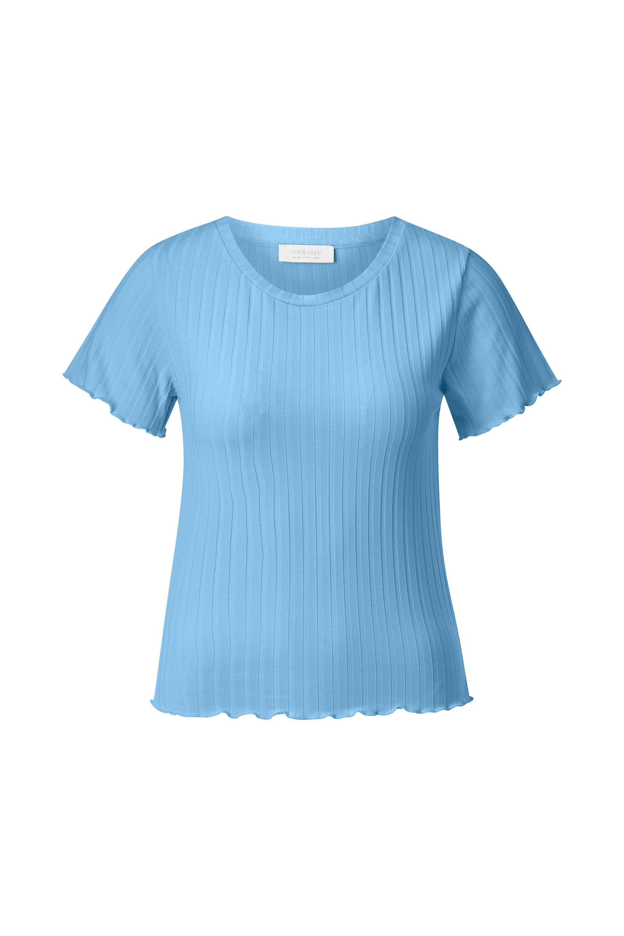 Image of RICHROYAL Kurzarmshirt Mit gewelltem Saum an Rumpf und Ärmeln