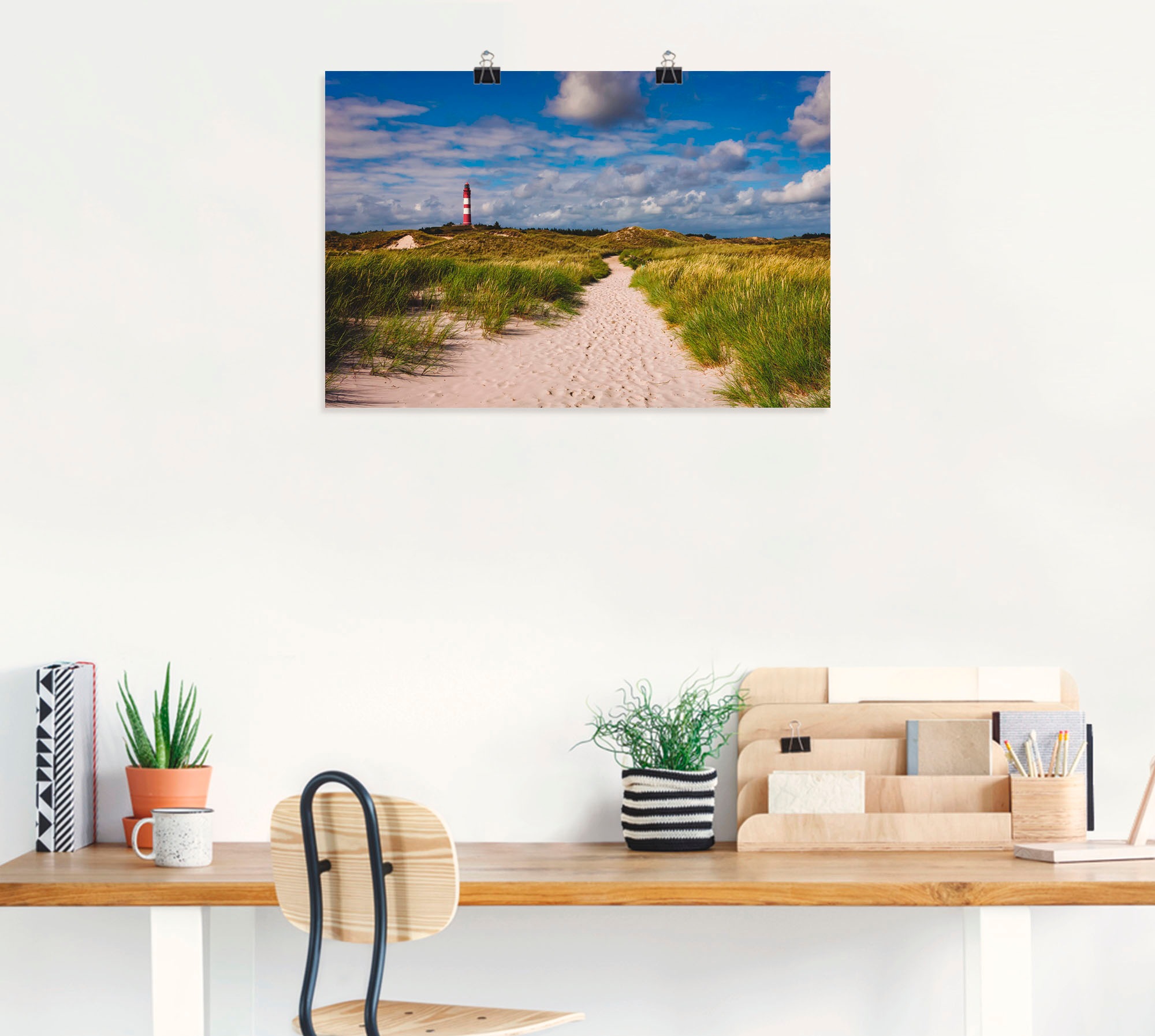Artland Wandbild »Strandweg zum Leuchtturm - Insel Amrum«, Küste, (1 St.), als Alubild, Outdoorbild, Leinwandbild, Poster in verschied. Grössen