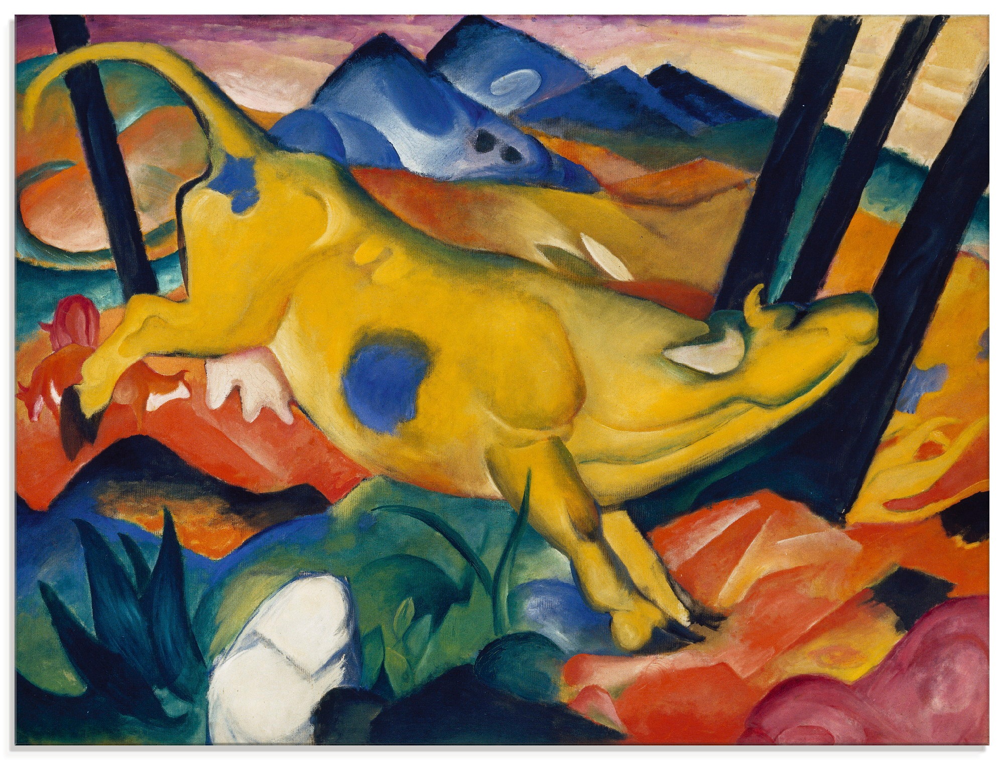 Image of Artland Glasbild »Die gelbe Kuh. 1911«, Haustiere, (1 St.) bei Ackermann Versand Schweiz