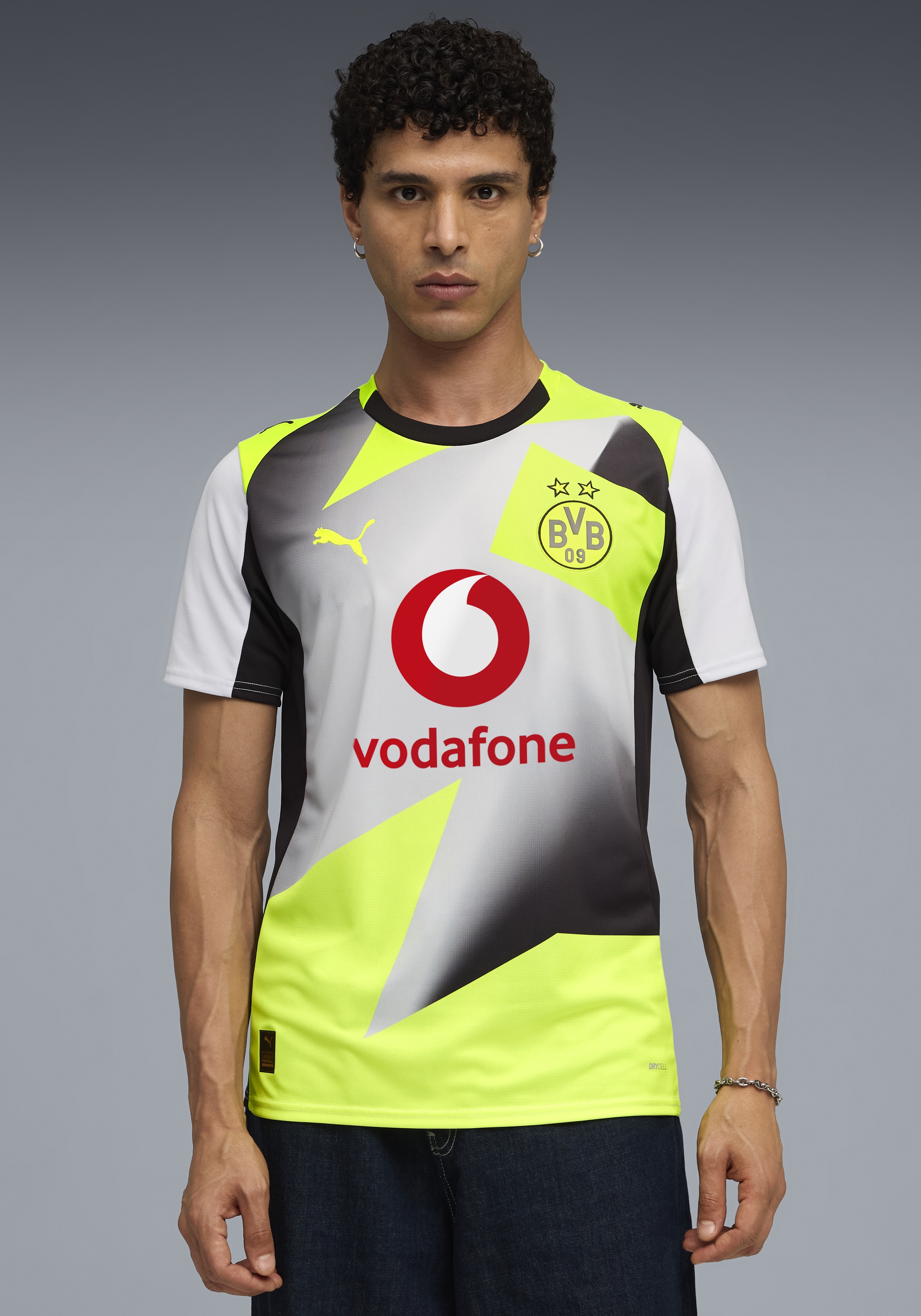 Image of PUMA Fussballtrikot "BVB AWAY JERSEY REPLICA" für Fussball, Kurzarm, Rundhalsausschnitt, mit Print-Applikationen