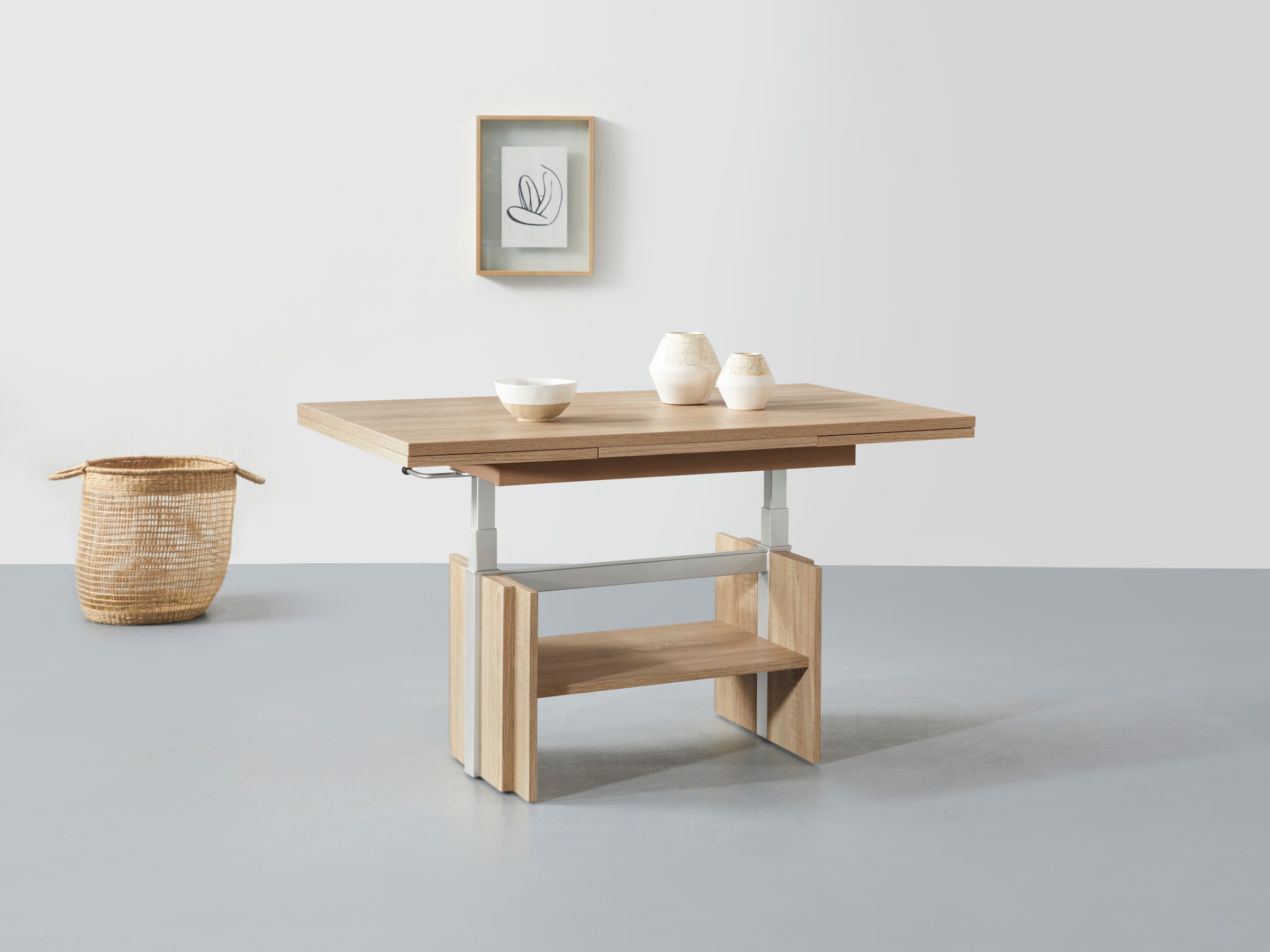 Image of HELA Couchtisch "Funktionscouchtisch Henner" höhenverstellbar und ausziehbar