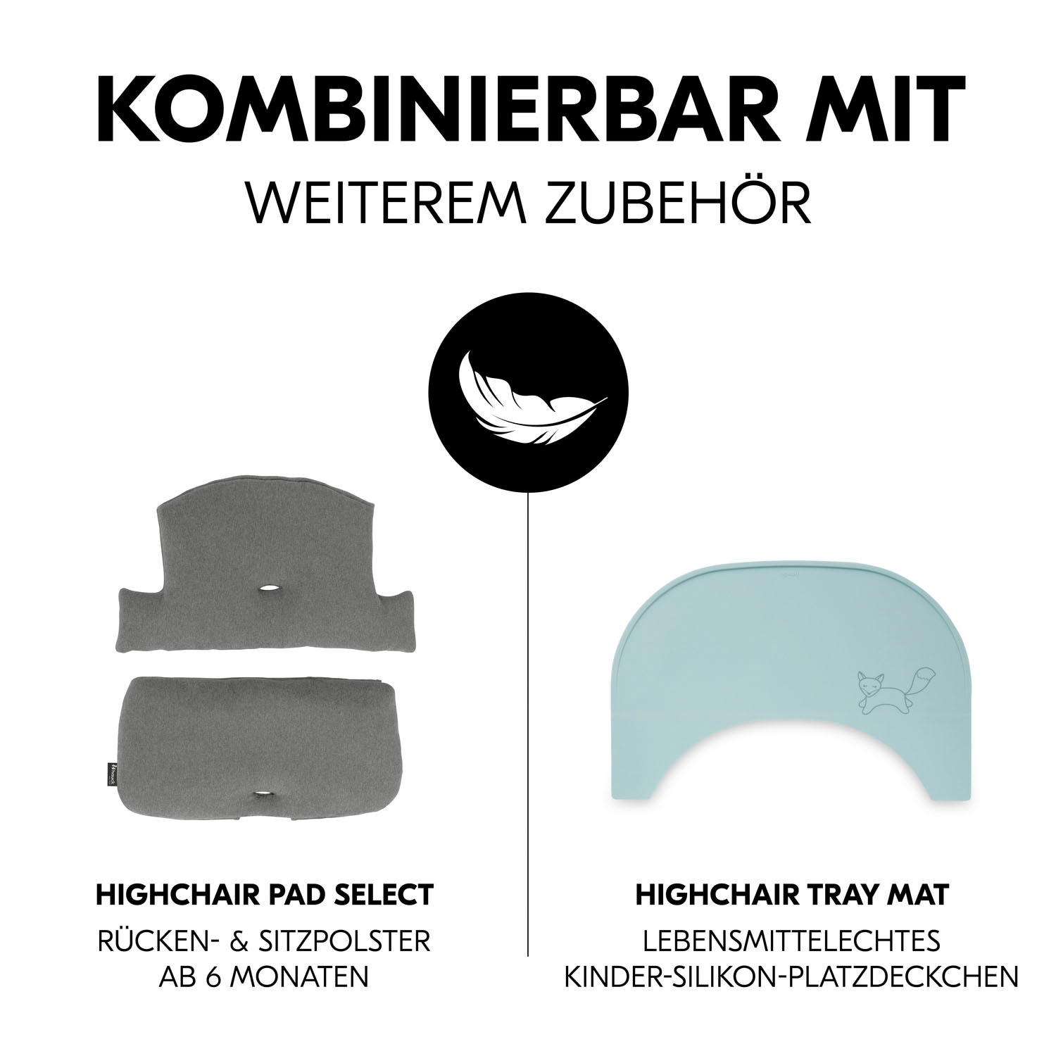 Hauck Plateau de chaise haute »Alpha Click Tray, Black« aus recyceltem Material