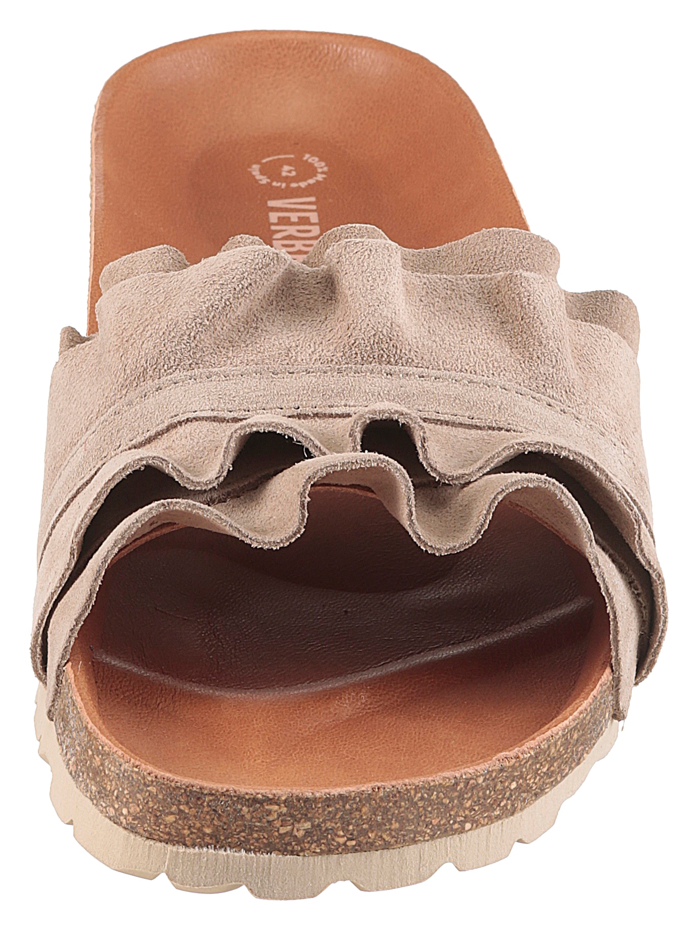 VERBENAS Pantolette »Rocio Roda«  Sommerschuh, Flat mit geschwungenen Laschenstoff