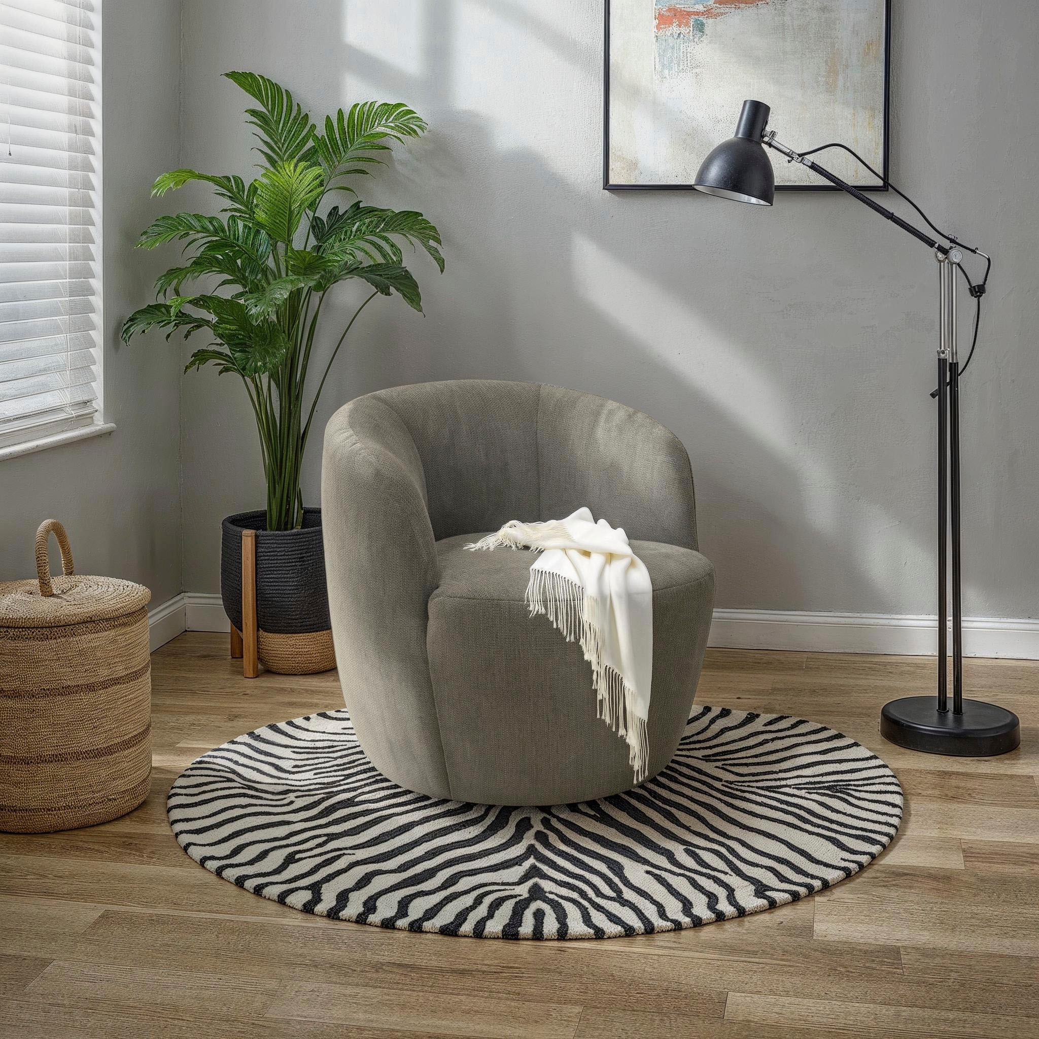 DOMO collection Sessel »Obidos moderner Loungesessel« Struktur weich, schlammfarben