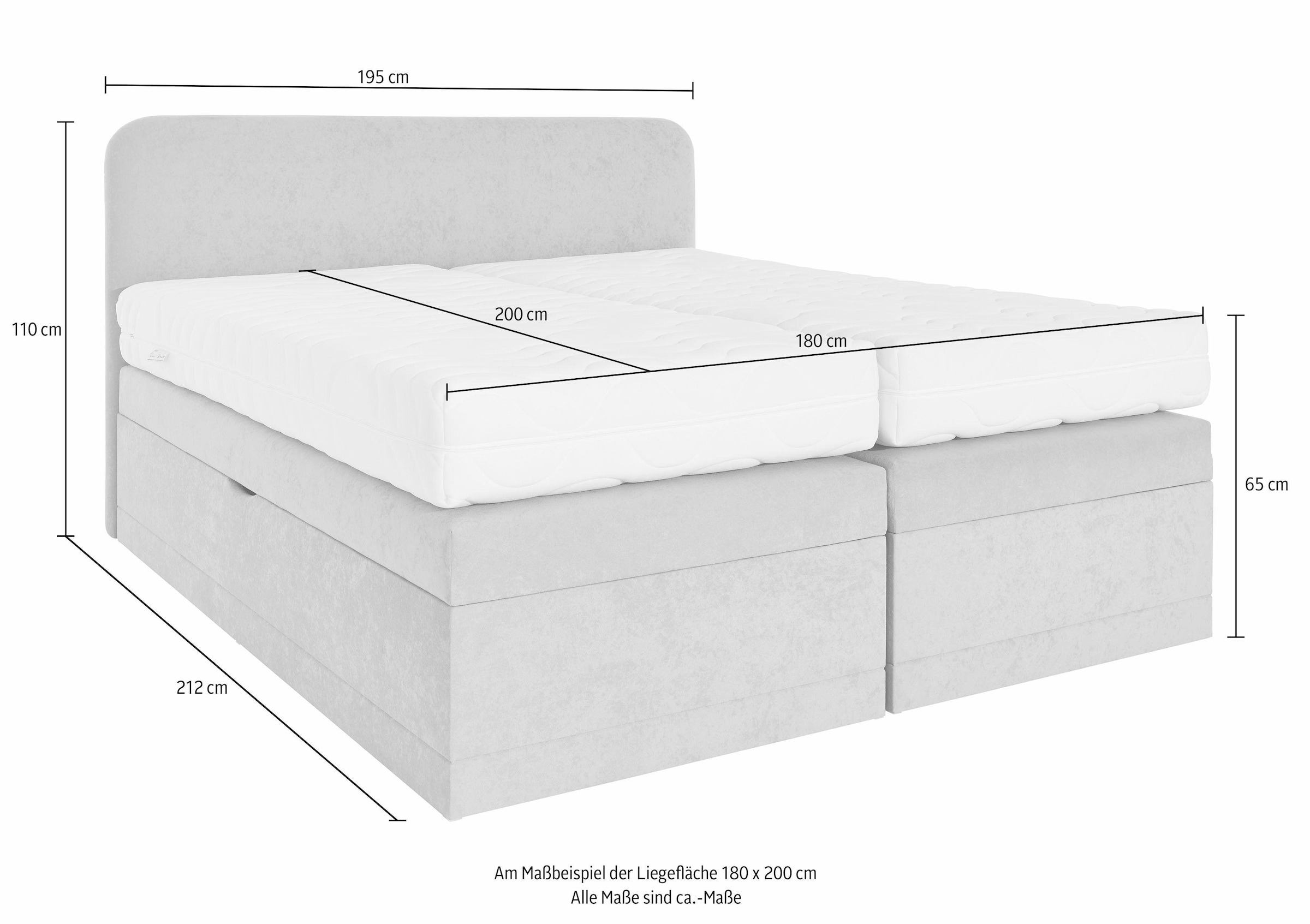 Westfalia Schlafkomfort Boxspringbett, wahlweise mit Bettkasten und 2 Matratzenqualitäten