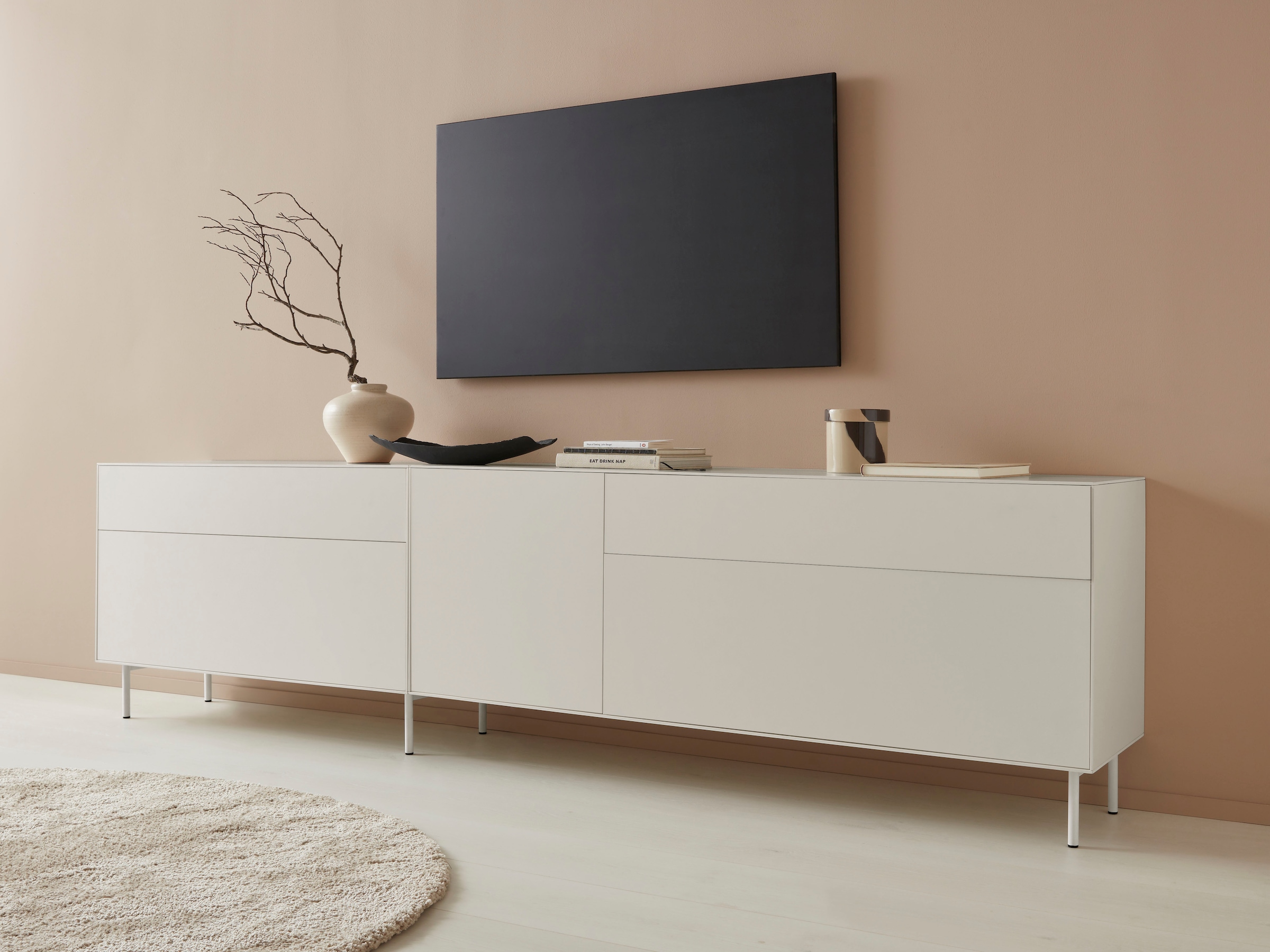 LeGer Home by Lena Gercke Lowboard »Essentials«, Breite: 112 cm, MDF lackiert, Push-to-open-Funktion