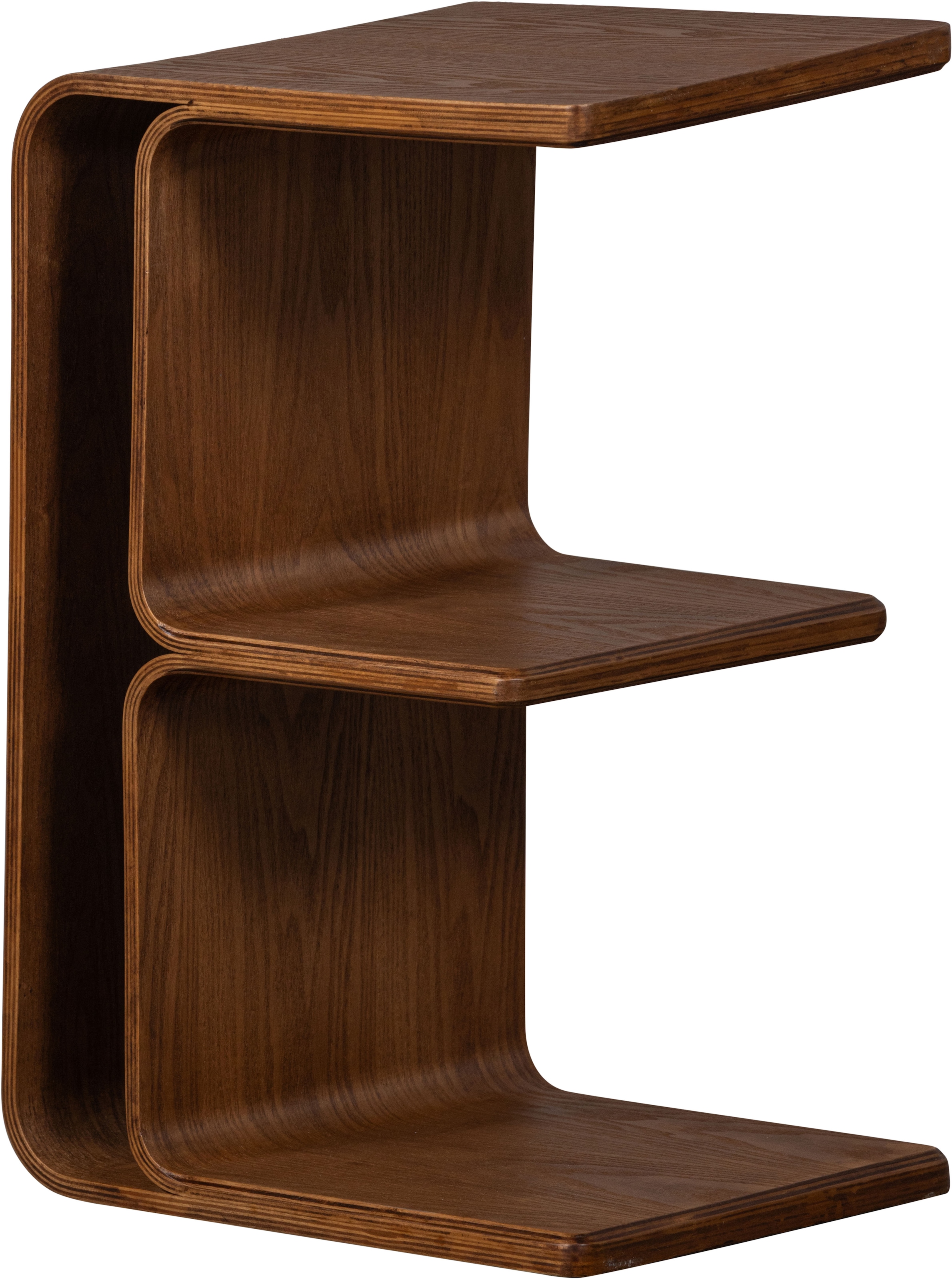 Image of WOOOD Beistelltisch "Frey Plywood mit abgerundeten Ecken multifunktional H40 x B60 x T32 cm" Tragkraft 150 kg, auch seitlich aufstellbar, vollständig montiert
