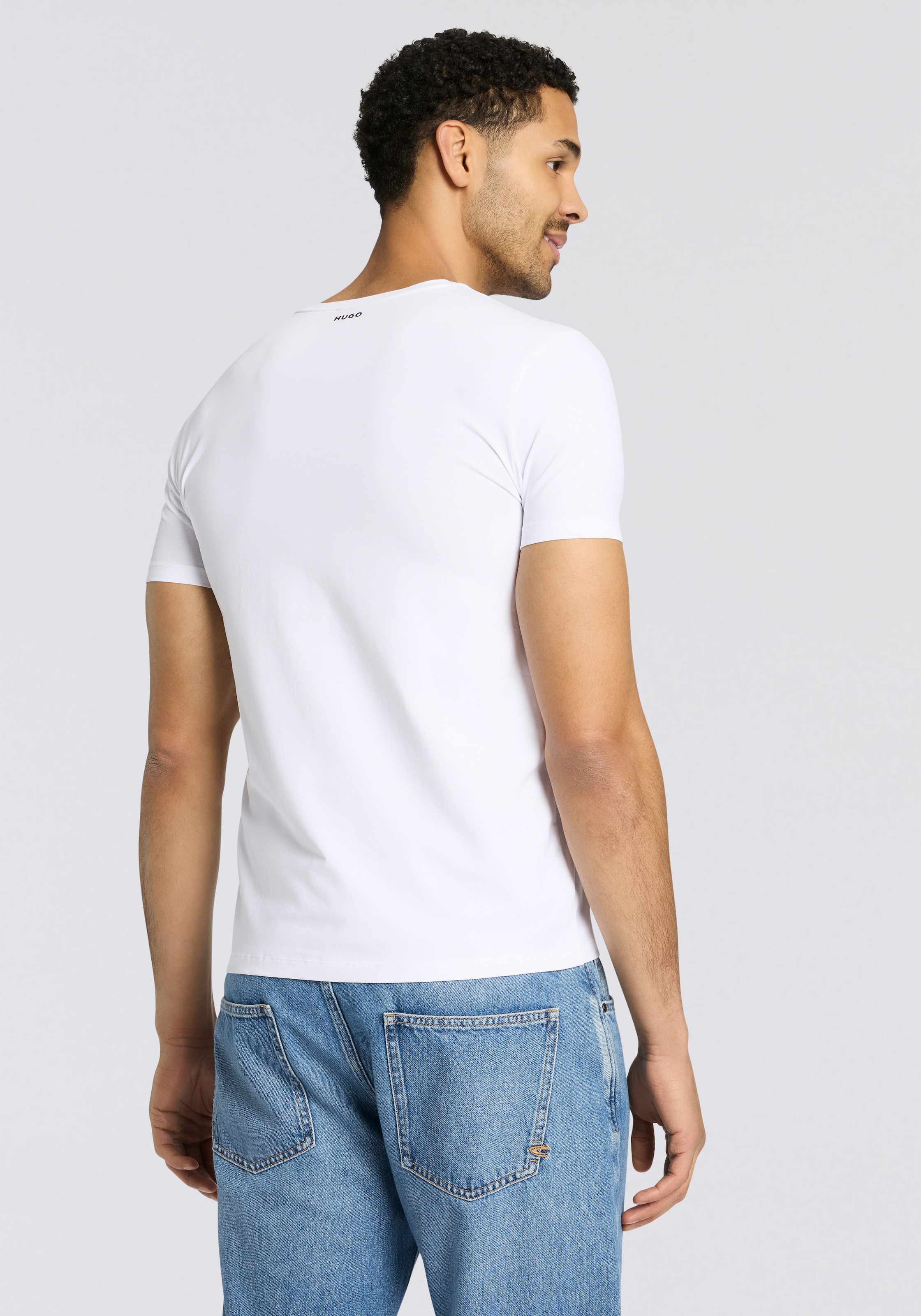 HUGO T-shirt »HUGO-V« Paquet, 2er,  V-Ausschnitt, Slim-Fit, HUGO Logo-Print