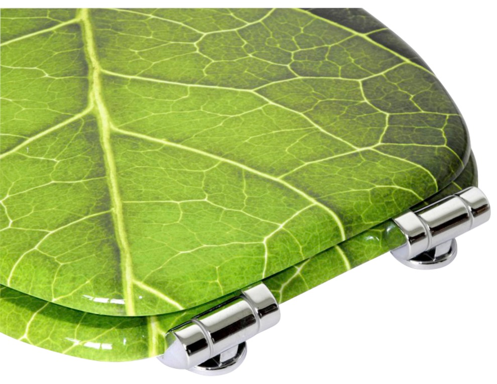 Sanilo Badaccessoire-Set »Blatt« bestehend aus WC-Sitz, Badteppich und Waschbeckenstöpsel