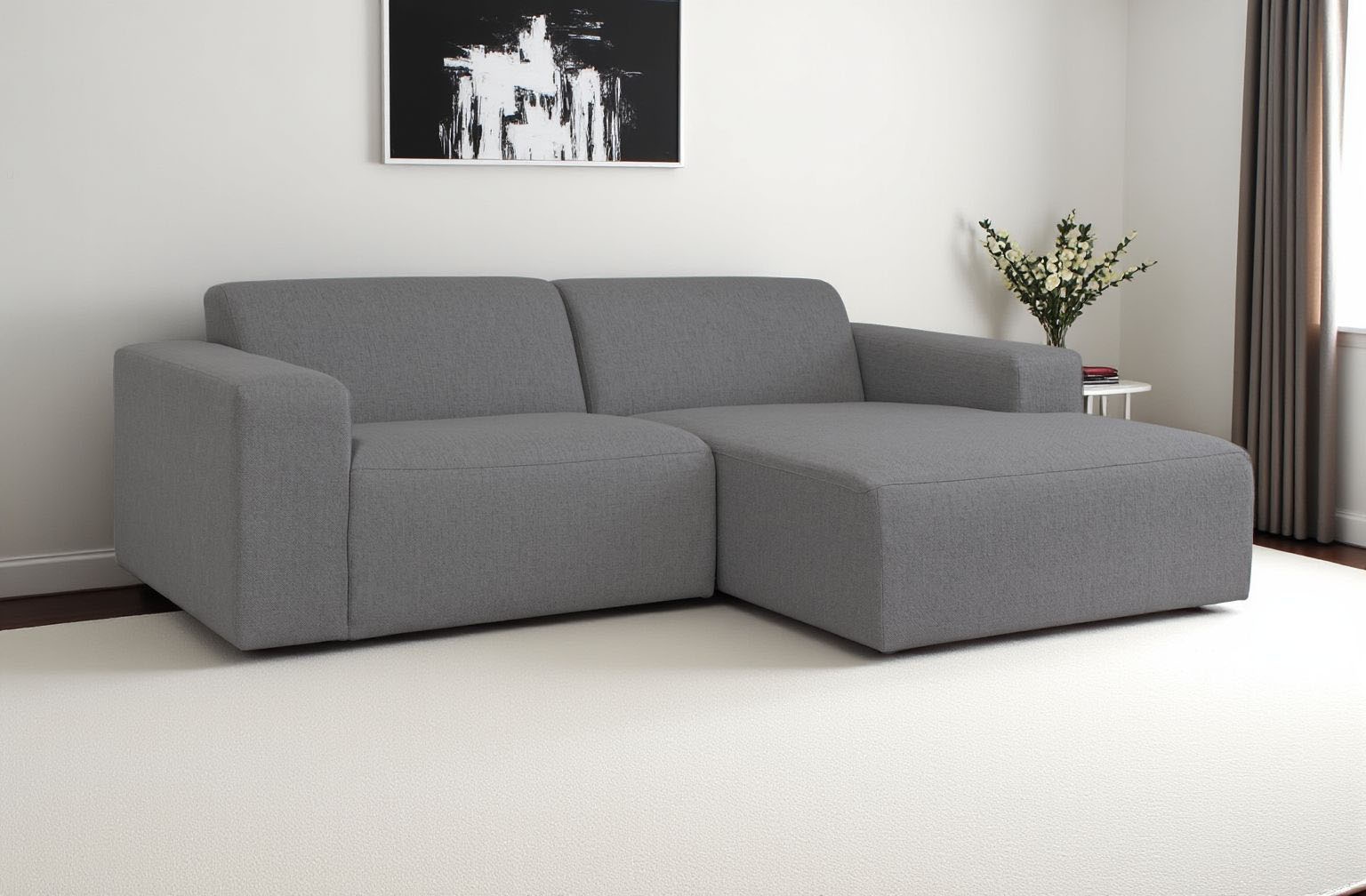 INOSIGN Ecksofa »Koa,228cm, L-Form, Modulsofa, Webstoff, Cord«, Designsofa, weicher Lounge-Sitzkomfort, Welleunterfederung, bodentief