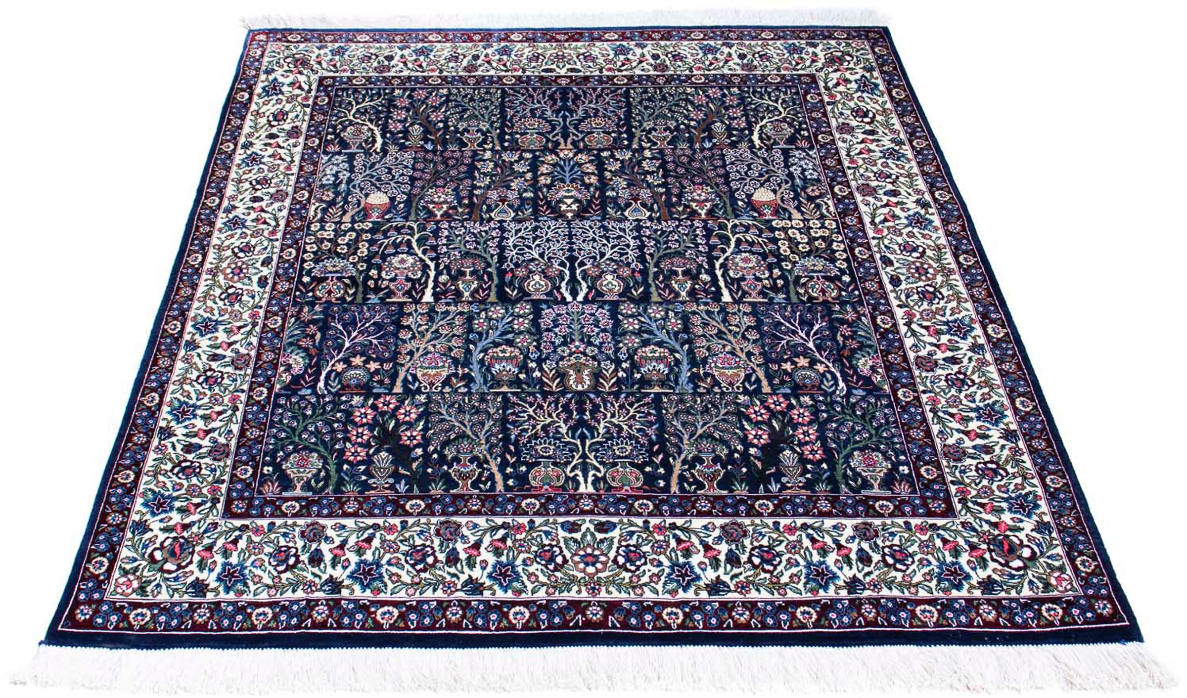 Image of morgenland Orientteppich »Perser - Ghom - 145 x 108 cm - dunkelblau«, rechteckig, 10 mm Höhe, Wohnzimmer, Handgeknüpft, Einzelstück mit Zertifikat bei Ackermann Versand Schweiz