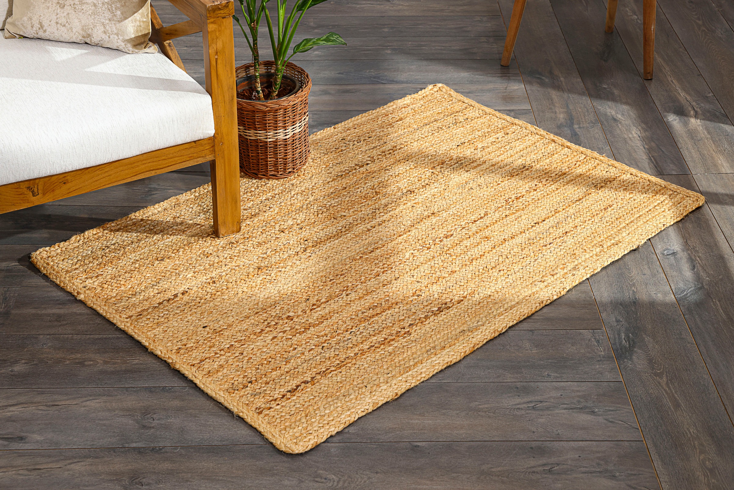 Myflair Möbel & Accessoires Teppich »Lola«, rechteckig, 10 mm Höhe, Juteteppich, Wendeteppich, handgeflochten, 100% Naturfaser, Boho-Style