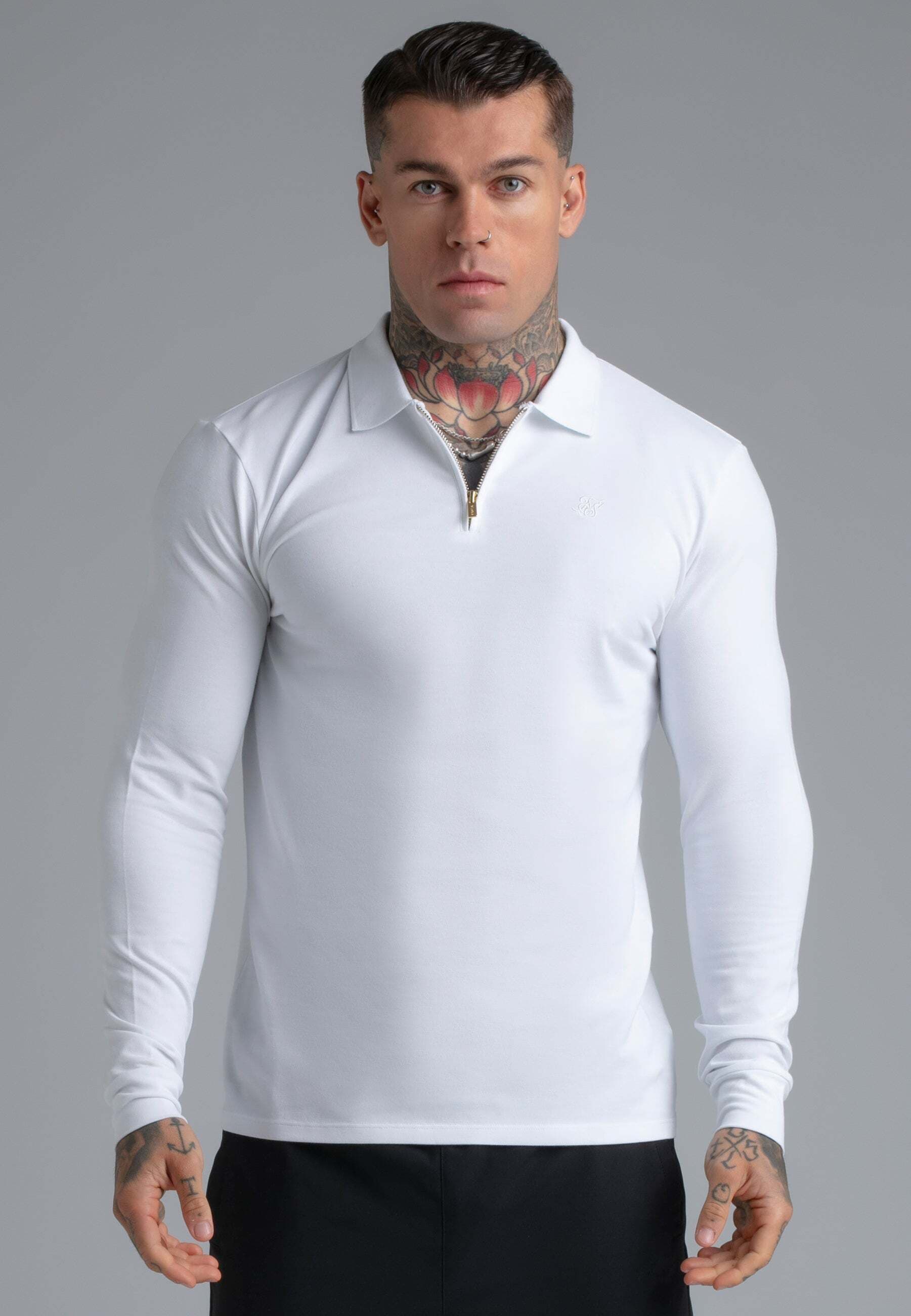 Siksilk Polo à manches longues »Siksilk Langarmpolo Longlseeved Zip«