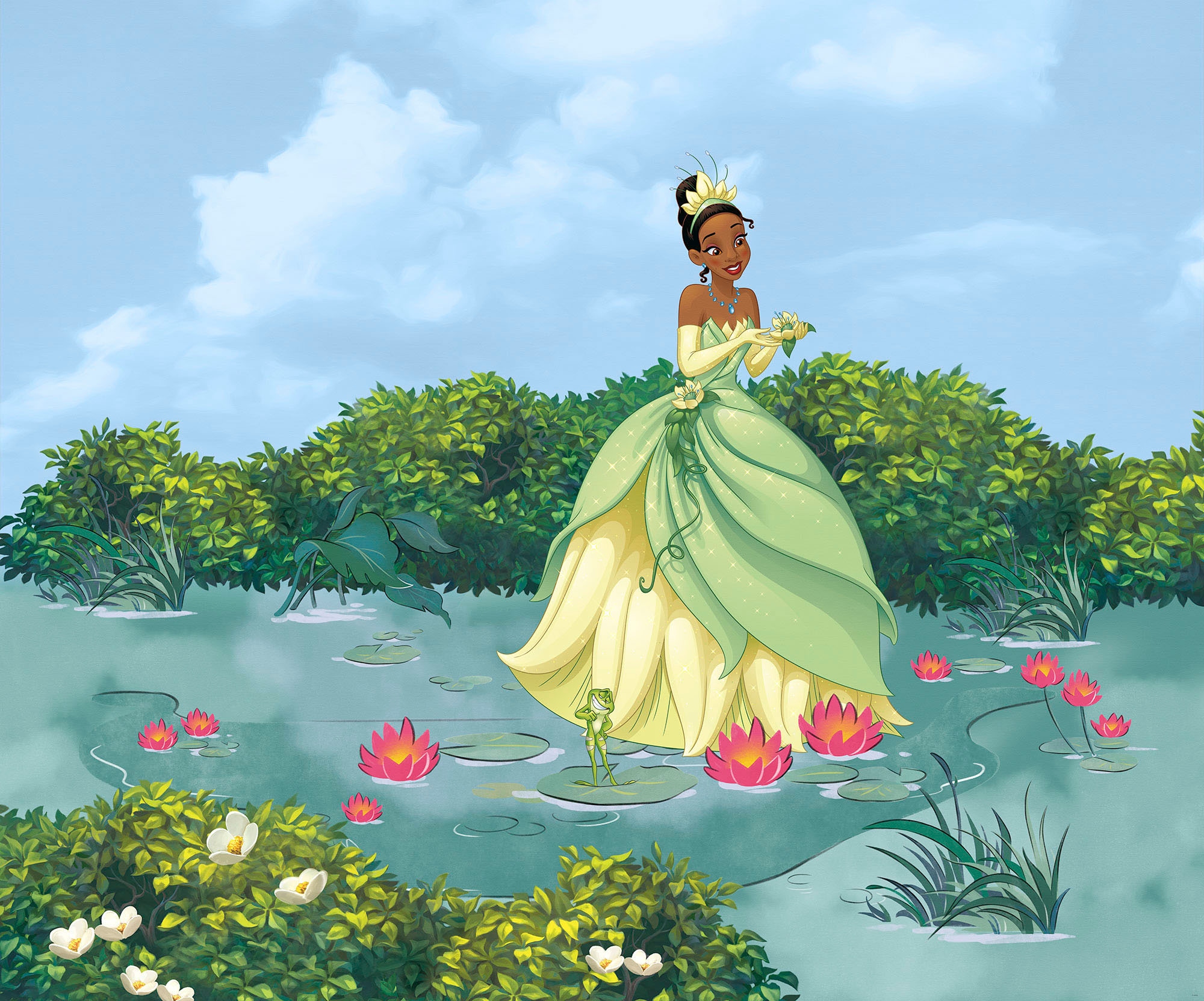 Komar Fototapete »Digitaldruck Vlies - Tiana Lucky Pond - Grösse 300 x 250 cm«, bedruckt, Kinderzimmer