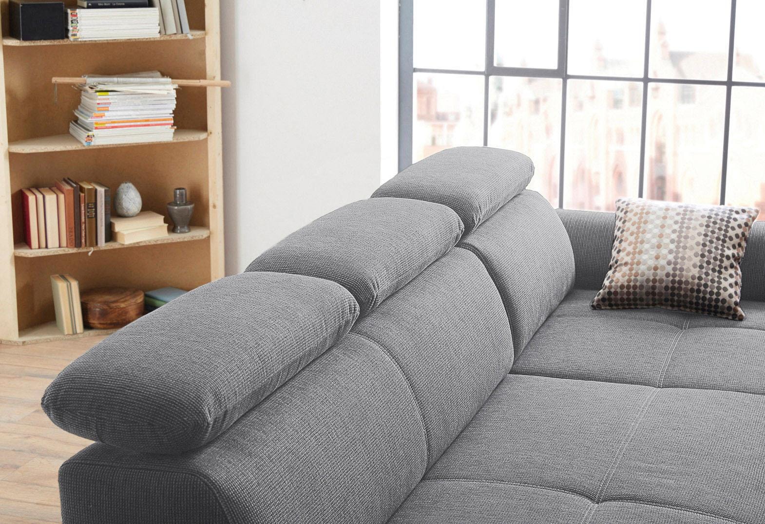 Jockenhöfer Gruppe Canapé d'angle »Landshut L-Form« inklusive Bettfunktion, Kopf- bzw. Rückenteilverstellung