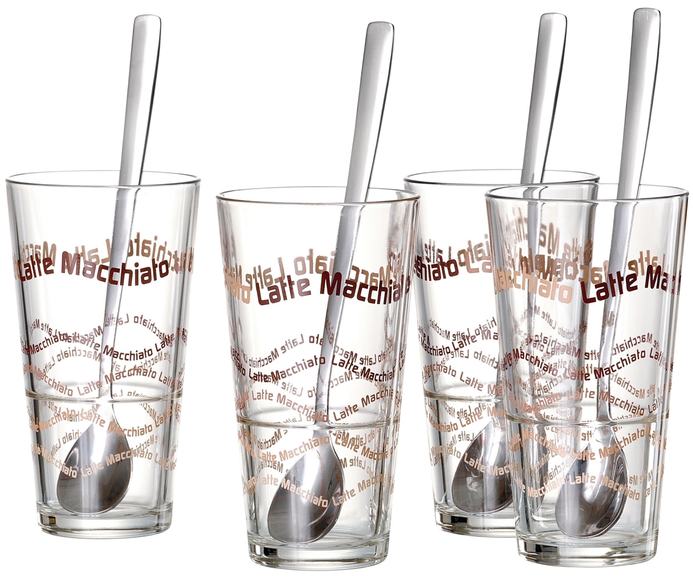 Image of Ritzenhoff & Breker Latte-Macchiato-Glas 4 Gläser, 4 Longdrinklöffel