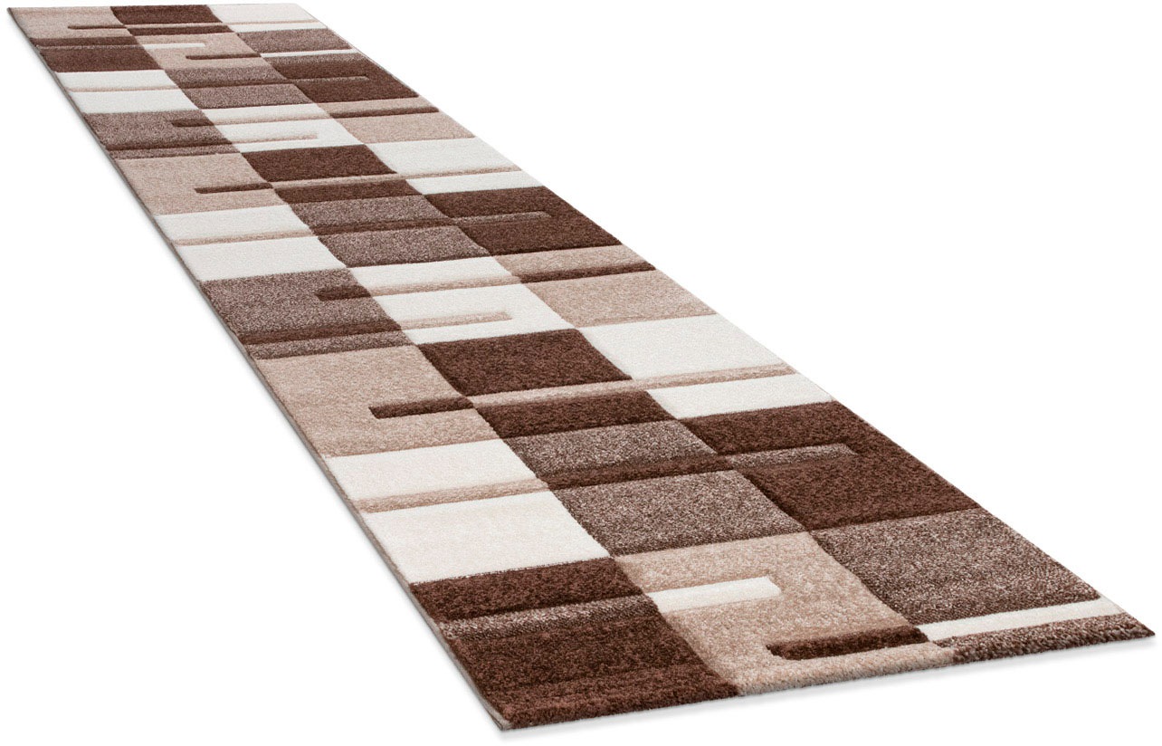 Image of Paco Home Läufer »Diamond 768«, rechteckig, 18 mm Höhe, Teppich-Läufer, Kurzflor, modernes Karo Muster, 3D-Design, ideal im Flur & Schlafzimmer bei Ackermann Versand Schweiz