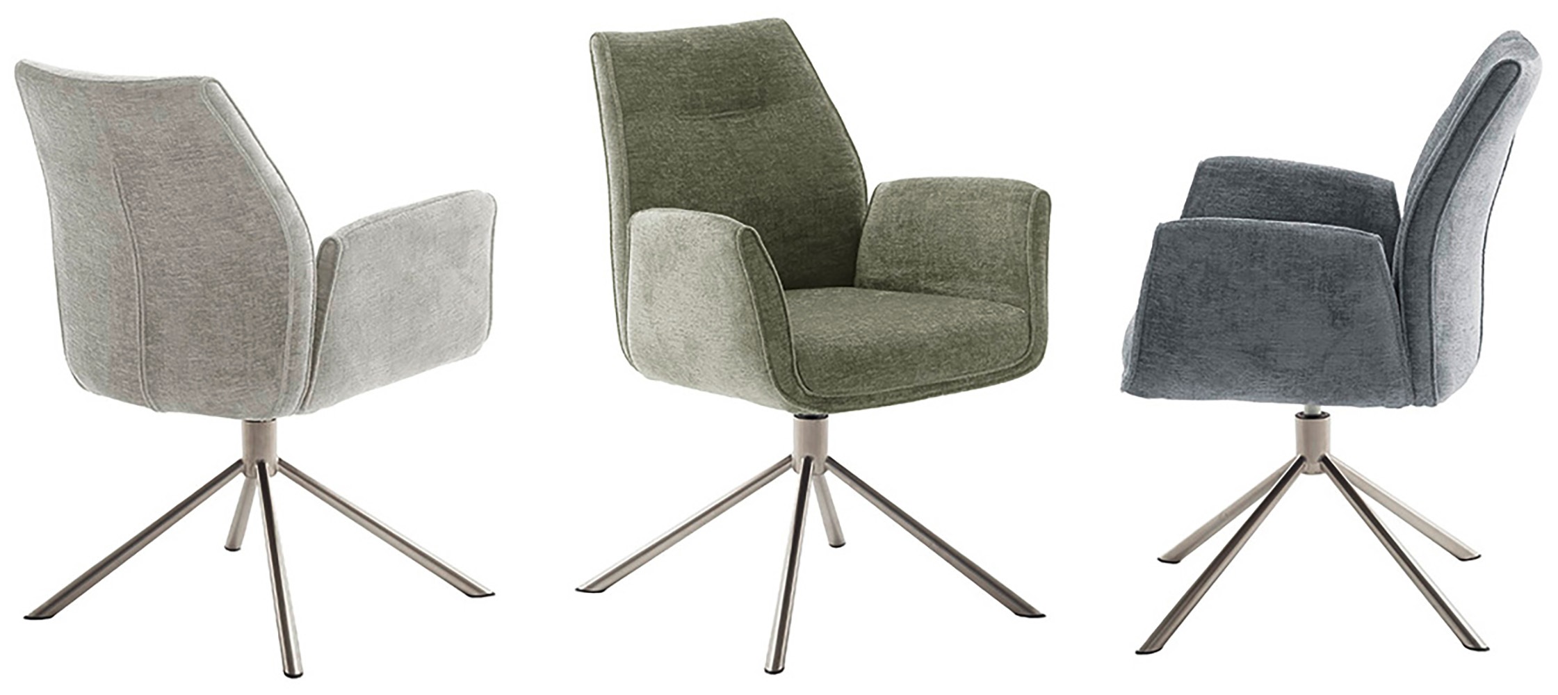 MCA furniture Esszimmerstuhl »DIVERIA«, Chenilleoptik, (2er-Set) 4-Fuss-Stuhl,drehbar 360°,belastbar 120 kg,Sitzhöhe ca. 50cm