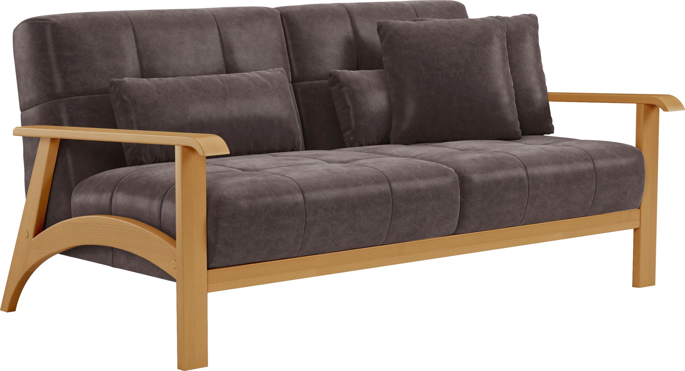 sit&more 2,5-Sitzer »Billund«, Armlehnen aus eichefarbigem Buchenholz, verschiedene Bezüge und Farben