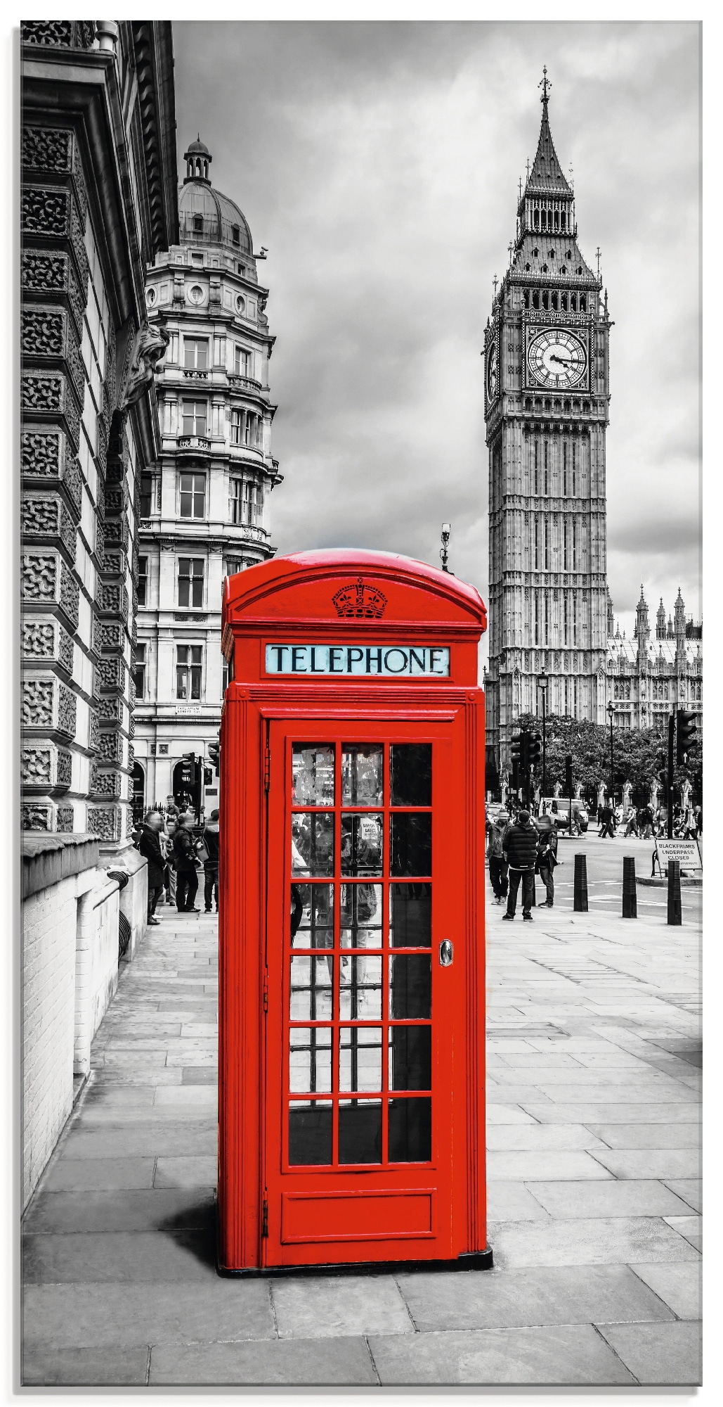 Image of Artland Glasbild "London Telefonzelle I" Architektonische Elemente 1 Stk. tlg. in verschiedenen Grössen