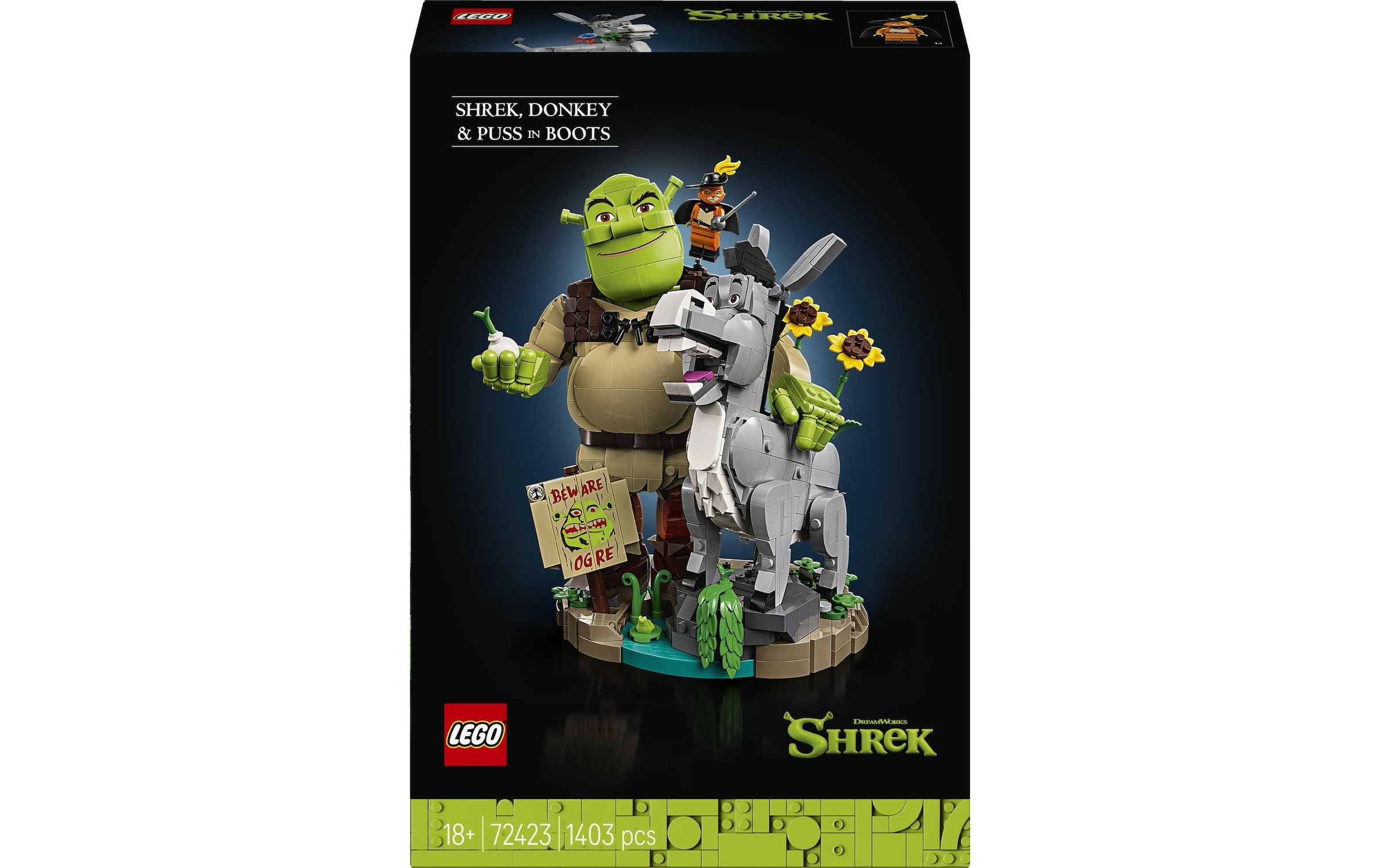 LEGO® Pions de construction »Shrek, Esel und Der Gestiefelte Kater (72423), LEGO Shrek« fabriqué en Europe