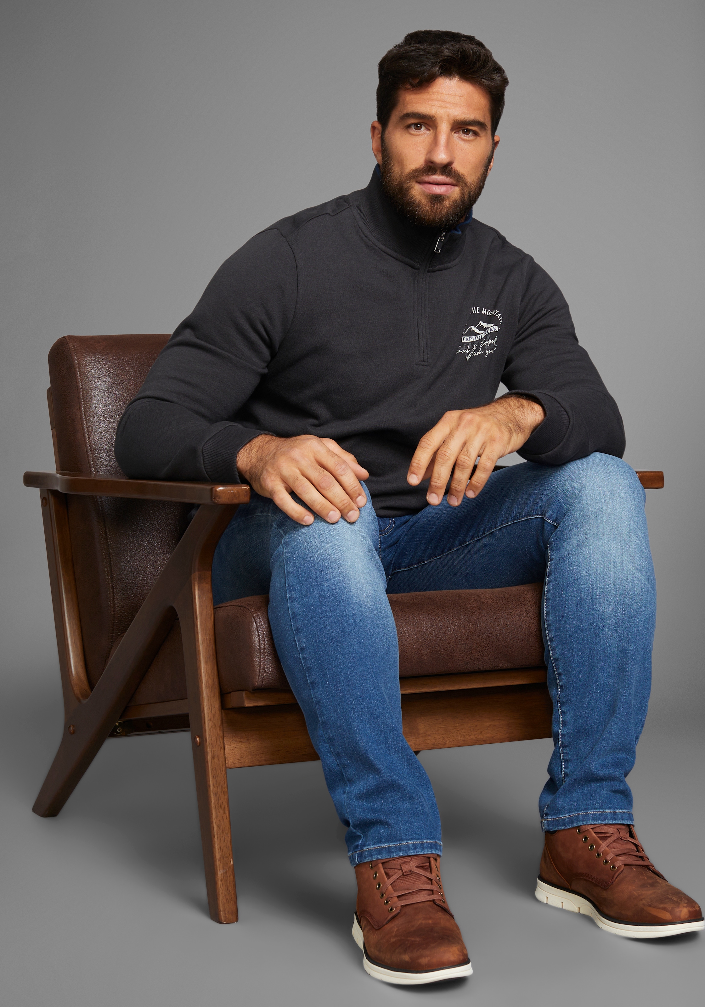 Man's World Sweatshirt, mit Kontrastkragen - NEUE KOLLEKTION