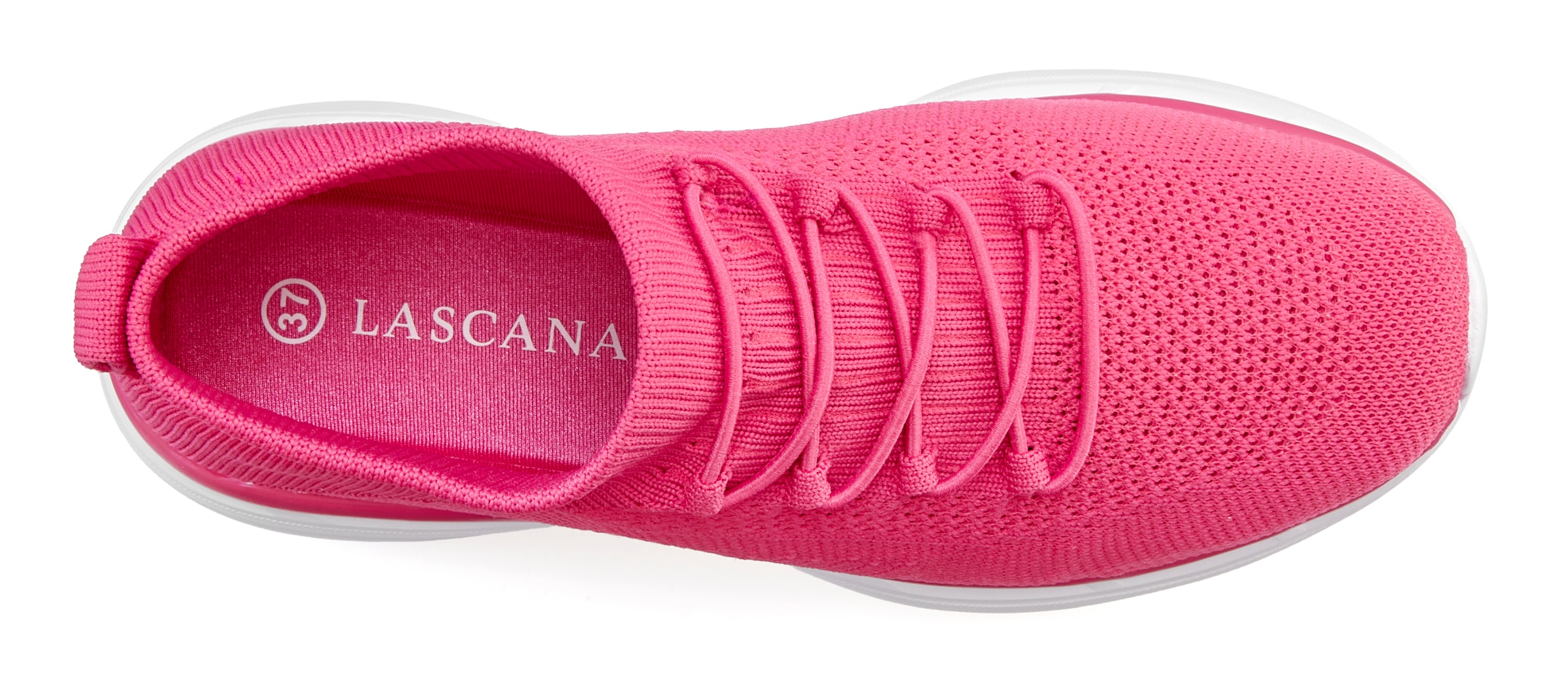 LASCANA Sneaker »Slipper, Halbschuh, ultraleicht und bequem,«, zum Reinschlüpfen mit elastischen Schnürbändern VEGAN