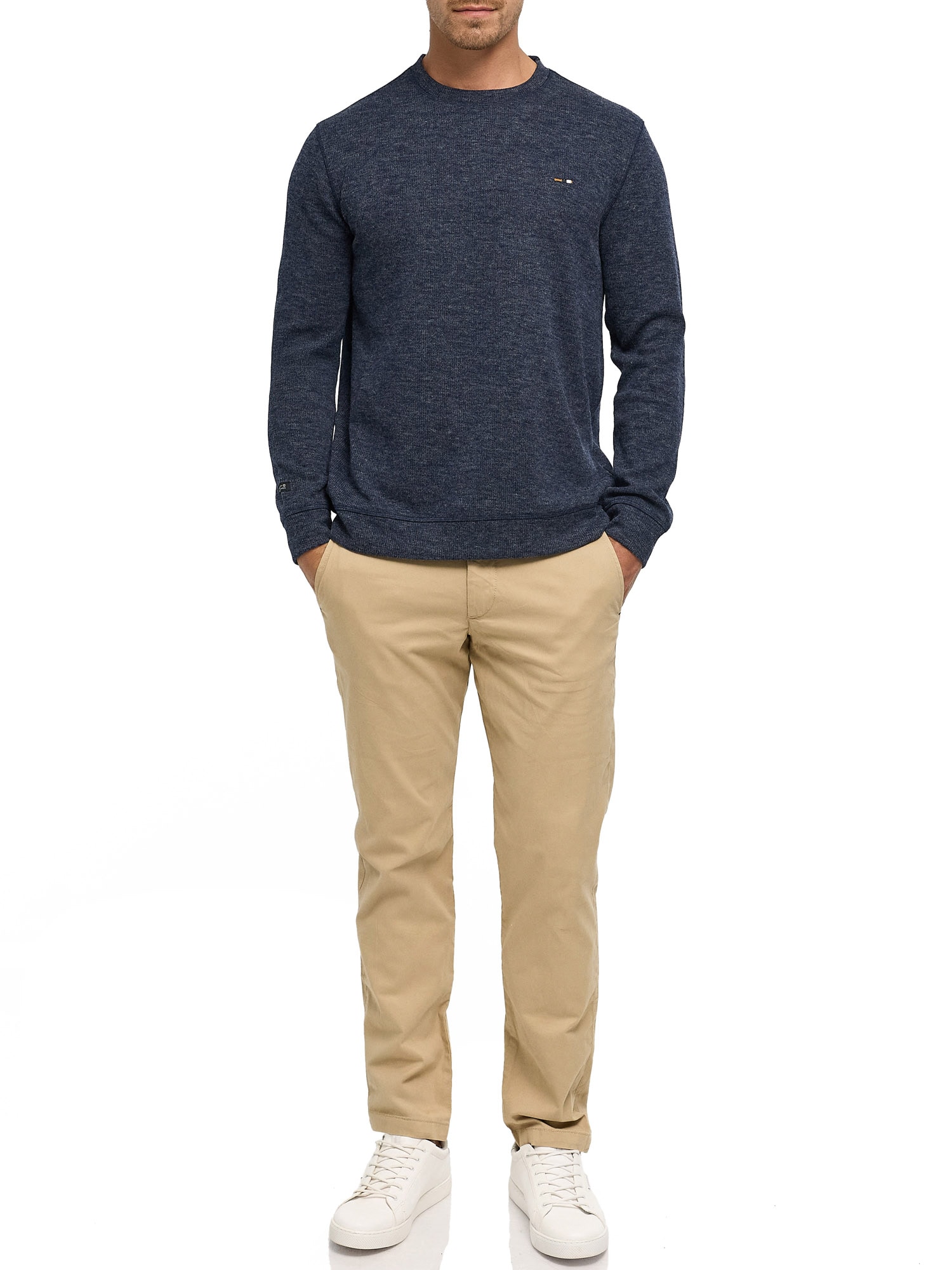 Indicode Sweat-shirt »INDorburn O-Neck«, Materialmix, regular fit

