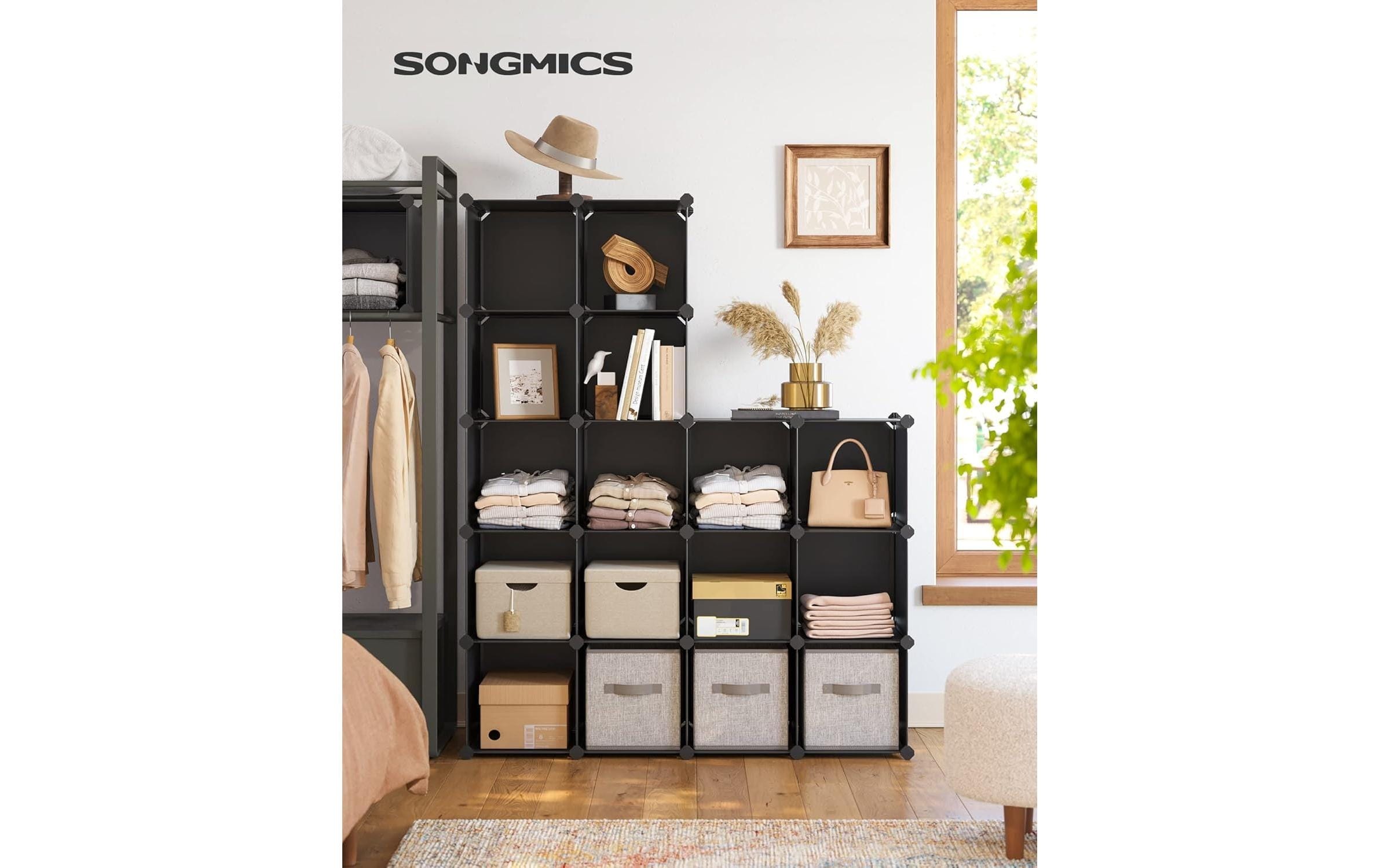 SONGMICS Étagère »zum Zusammenstecken« Système de rangement modulaire avec 16 compartiments