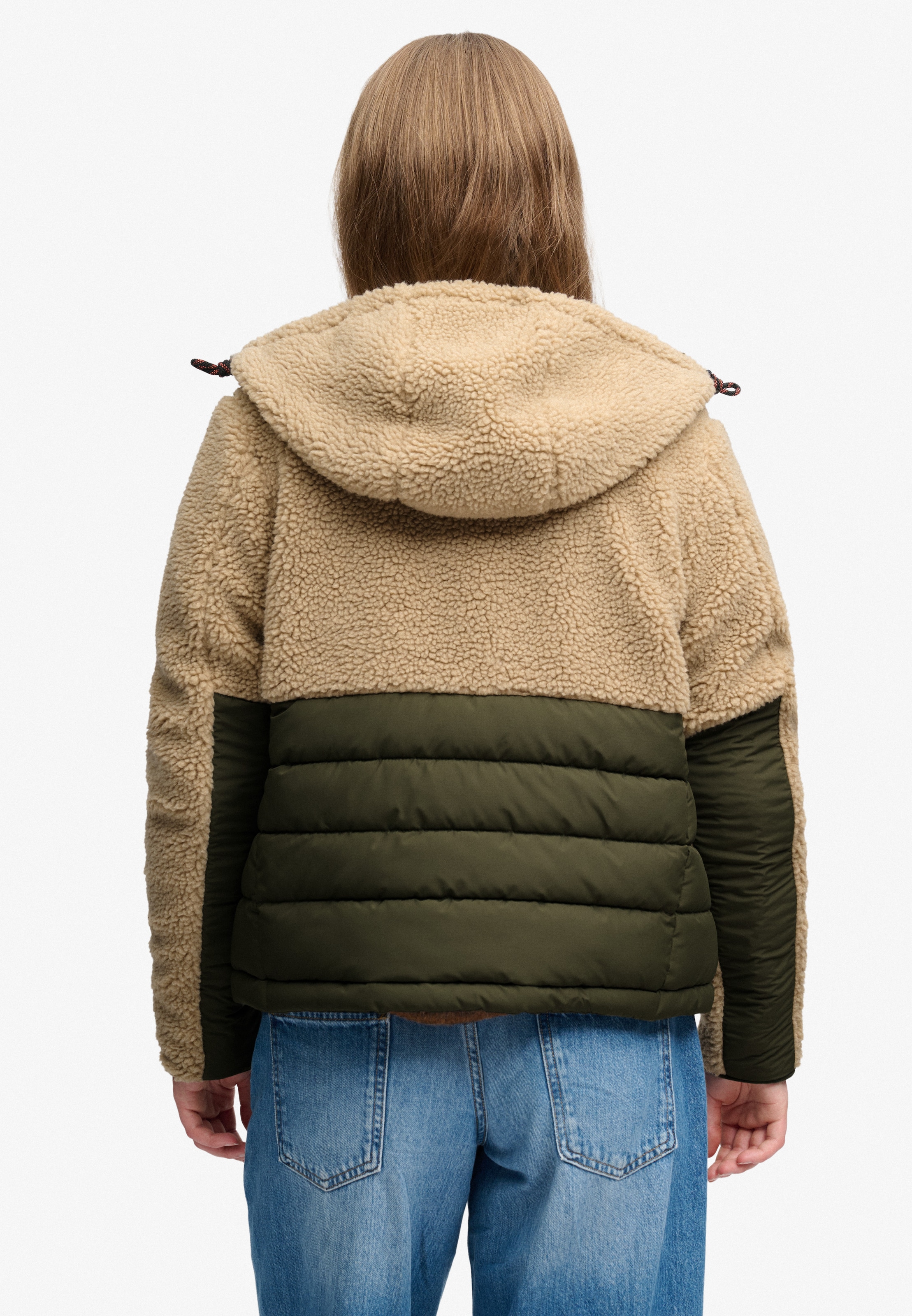 Superdry Veste hybride »OUTDOOR BORG QUILT HYBRID« avec capuche Kunstfaser, relaxed fit