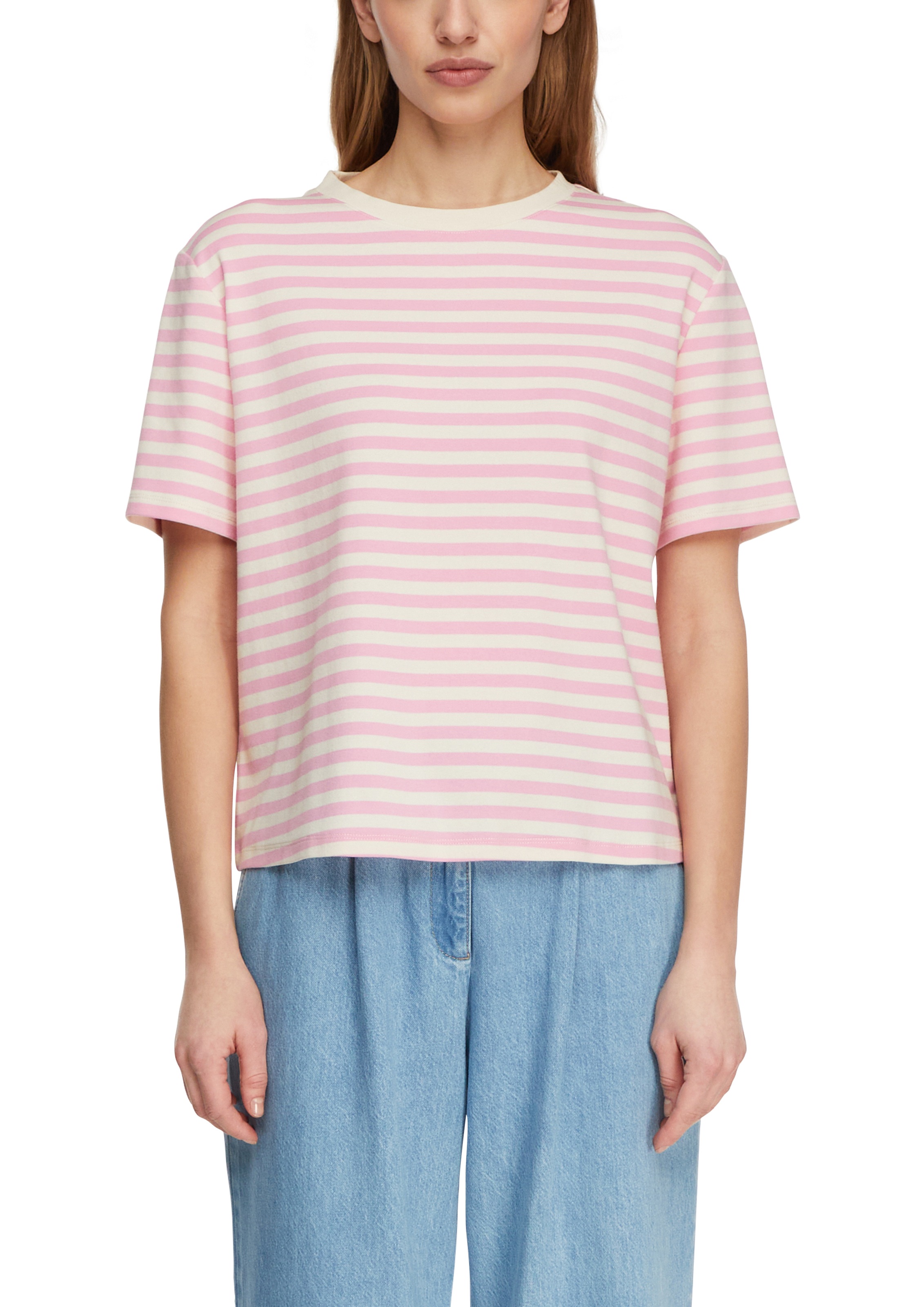 Image of Comma Rundhalsshirt Sommershirt mit Streifen