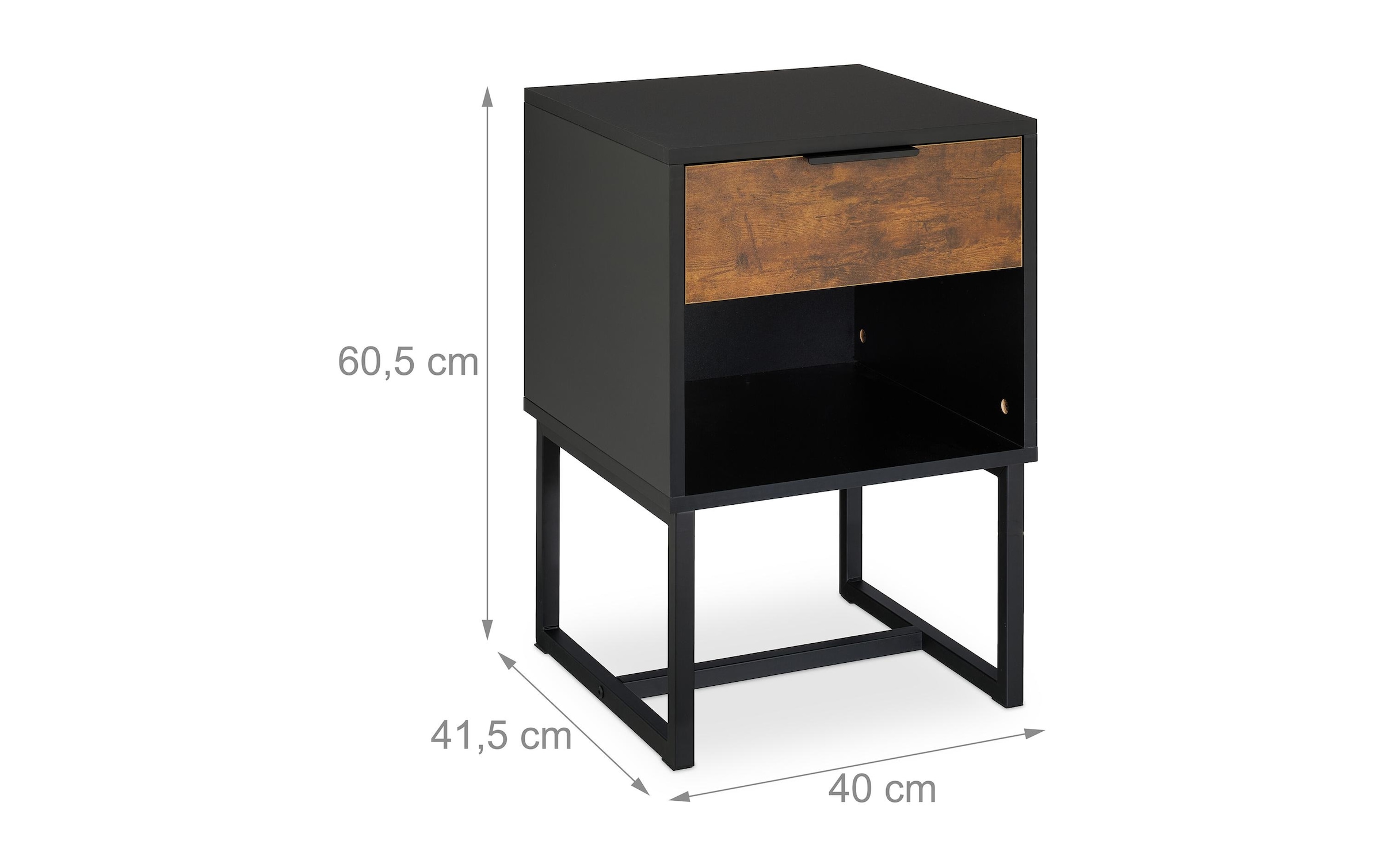 relaxdays Nachttisch »60.5 x 40 x 41.5 cm« Nachtschränkchen im Industrial-Design
