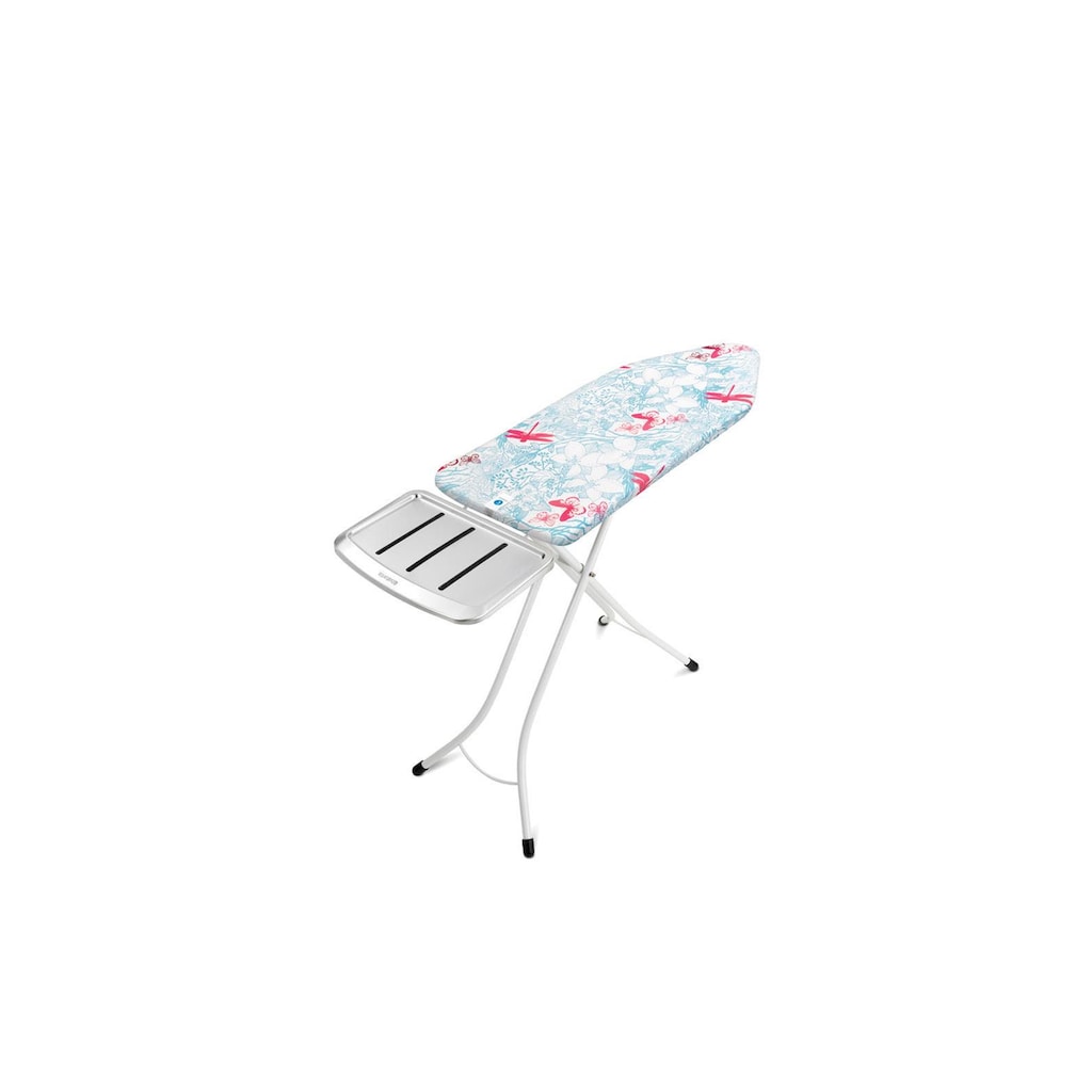 Brabantia Bügelbrett »White Botanical mit Dampfstationsablage«, Bügelfläche 45 cmx124 cm