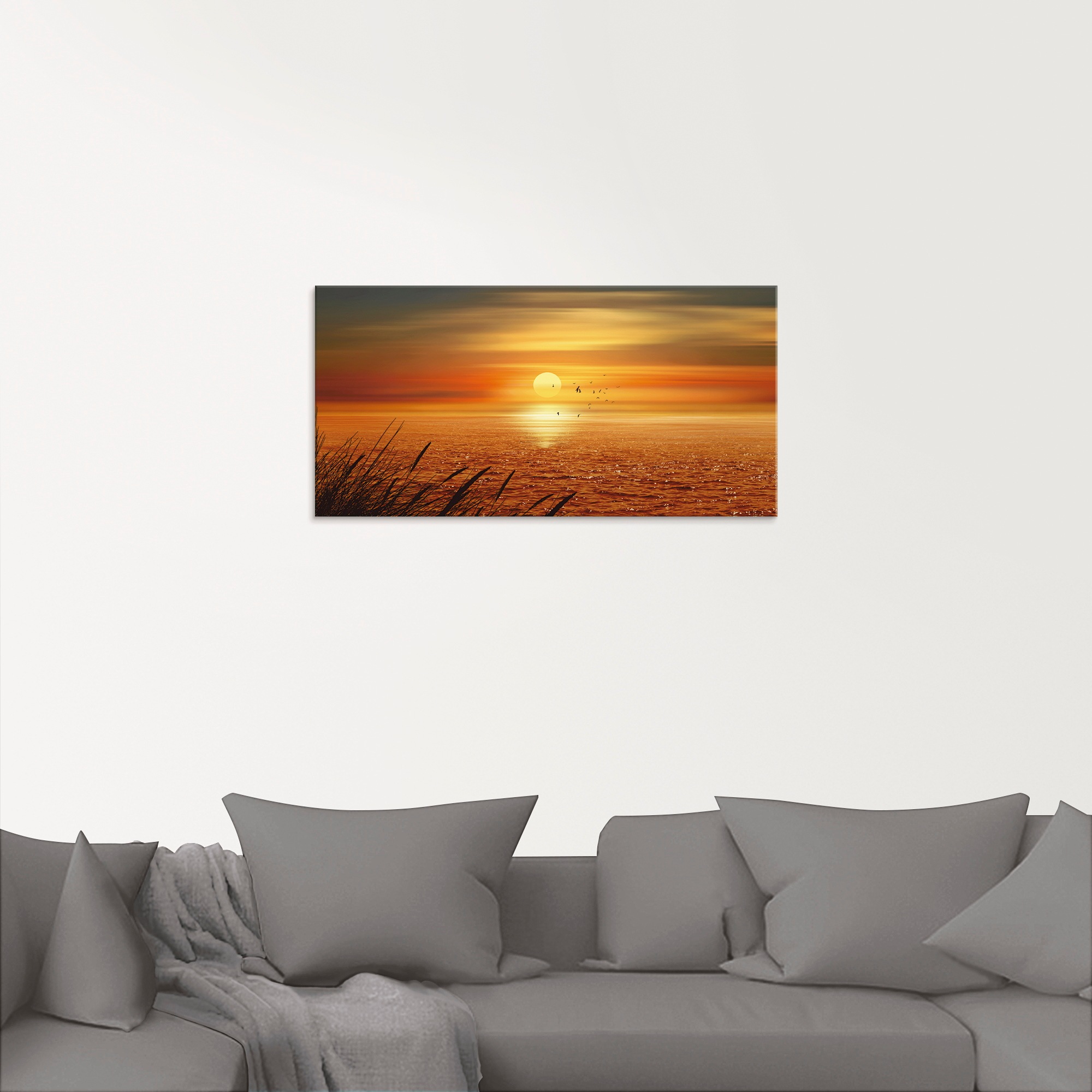 Artland Glasbild »Sonnenuntergang über dem Meer«, Sonnenaufgang & -untergang, (1 St.), in verschiedenen Grössen