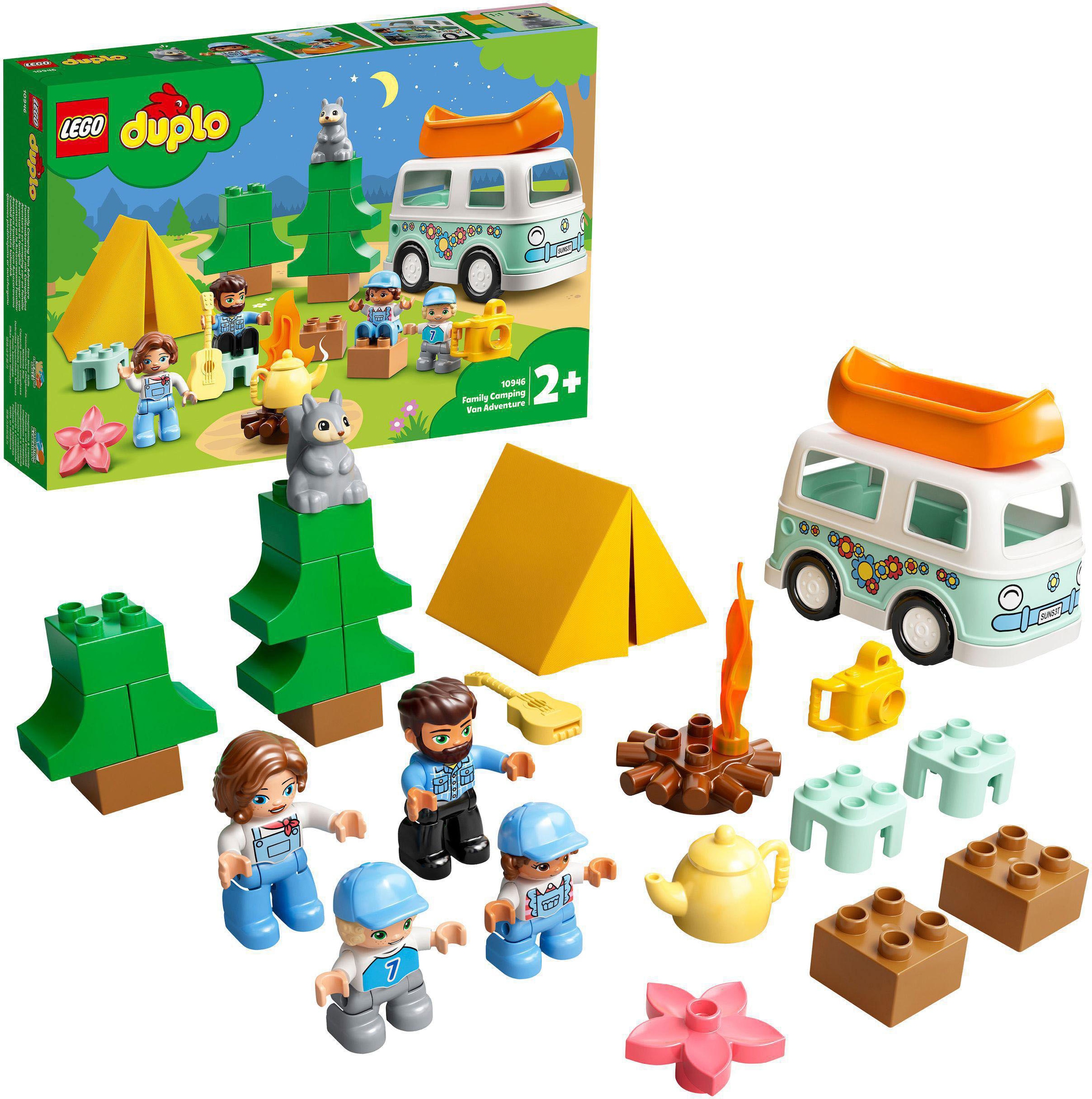 Image of LEGO® Konstruktionsspielsteine »Familienabenteuer mit Campingbus (10946), LEGO® DUPLO® Town«, (30 St.), Made in Europe bei Ackermann Versand Schweiz