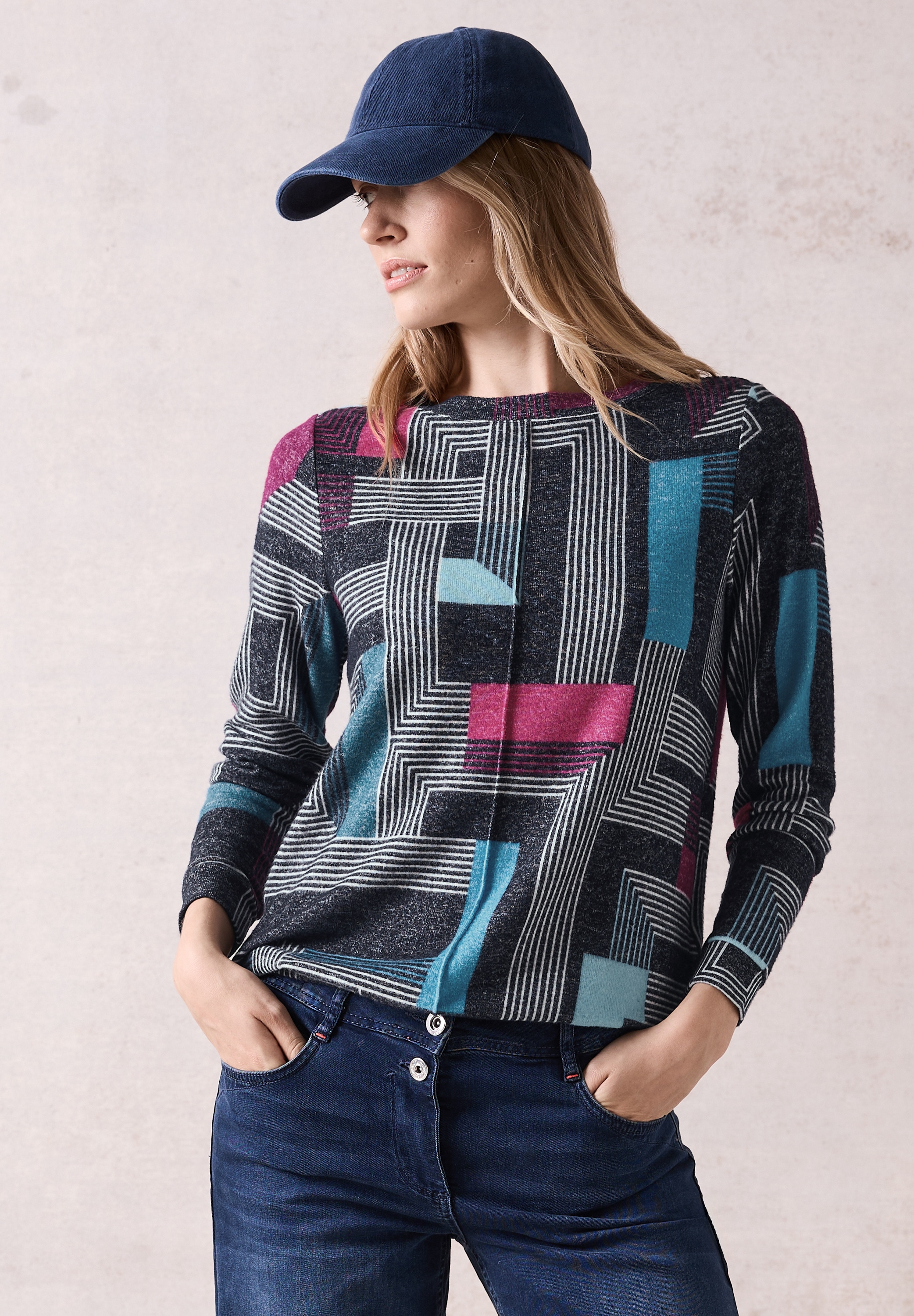 Langarmshirt, mit All-Over Print