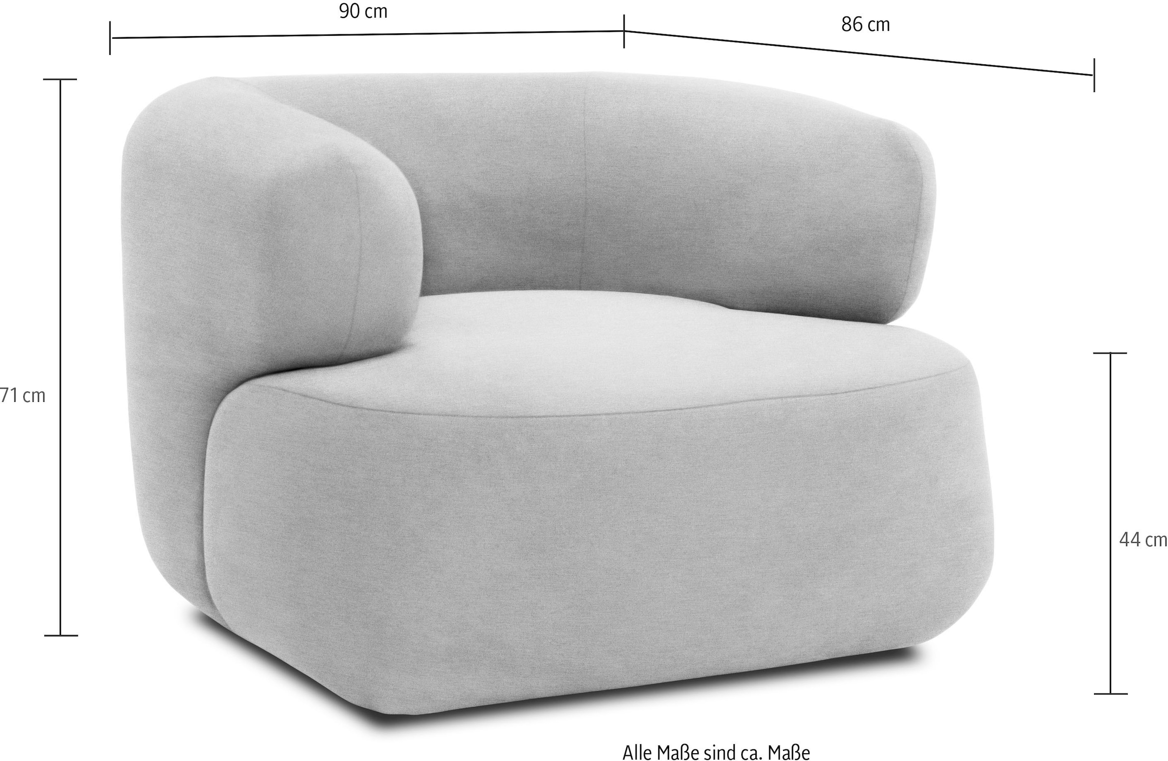 DOMO collection Sessel »800012 Designsessel, komfortabel und elegant, organische Formensprache«, formschöner Polstersessel zum Relaxen und Entspannen