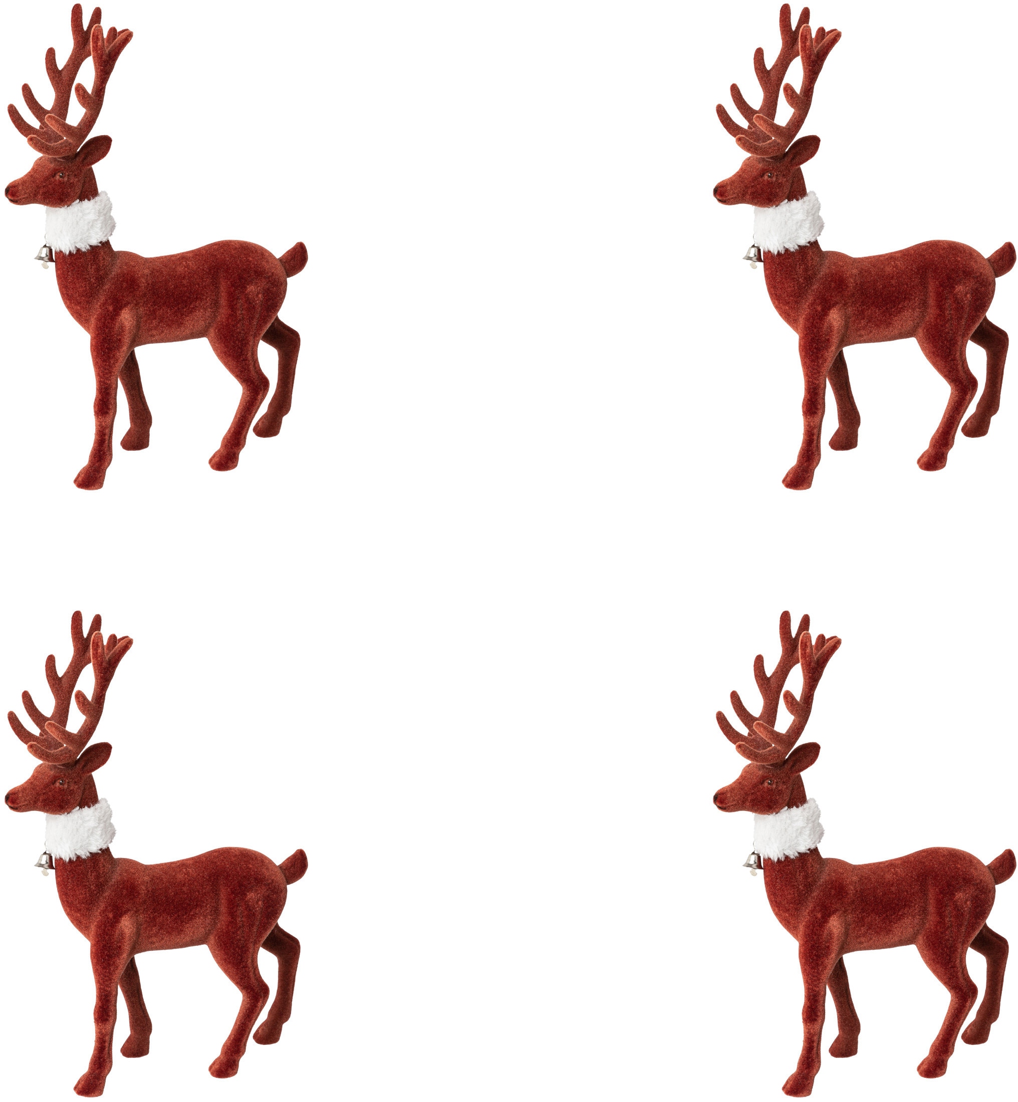Creativ bequem kaufen deco »Hirsch, Weihnachtsfigur mit rot«, feiner Samtoberfläche Weihnachtsdeko