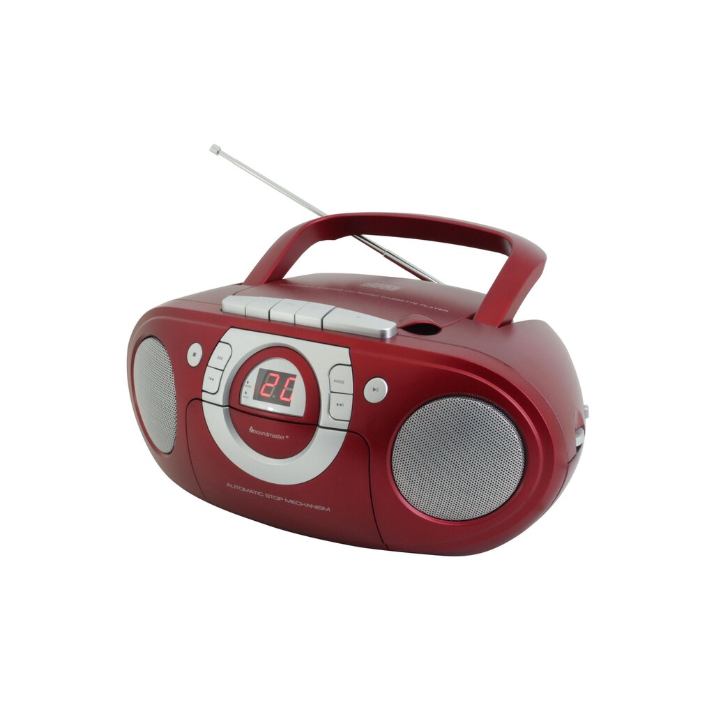 Soundmaster CD-Radiorecorder »SCD5100RO Rot«, (FM-Tuner)
