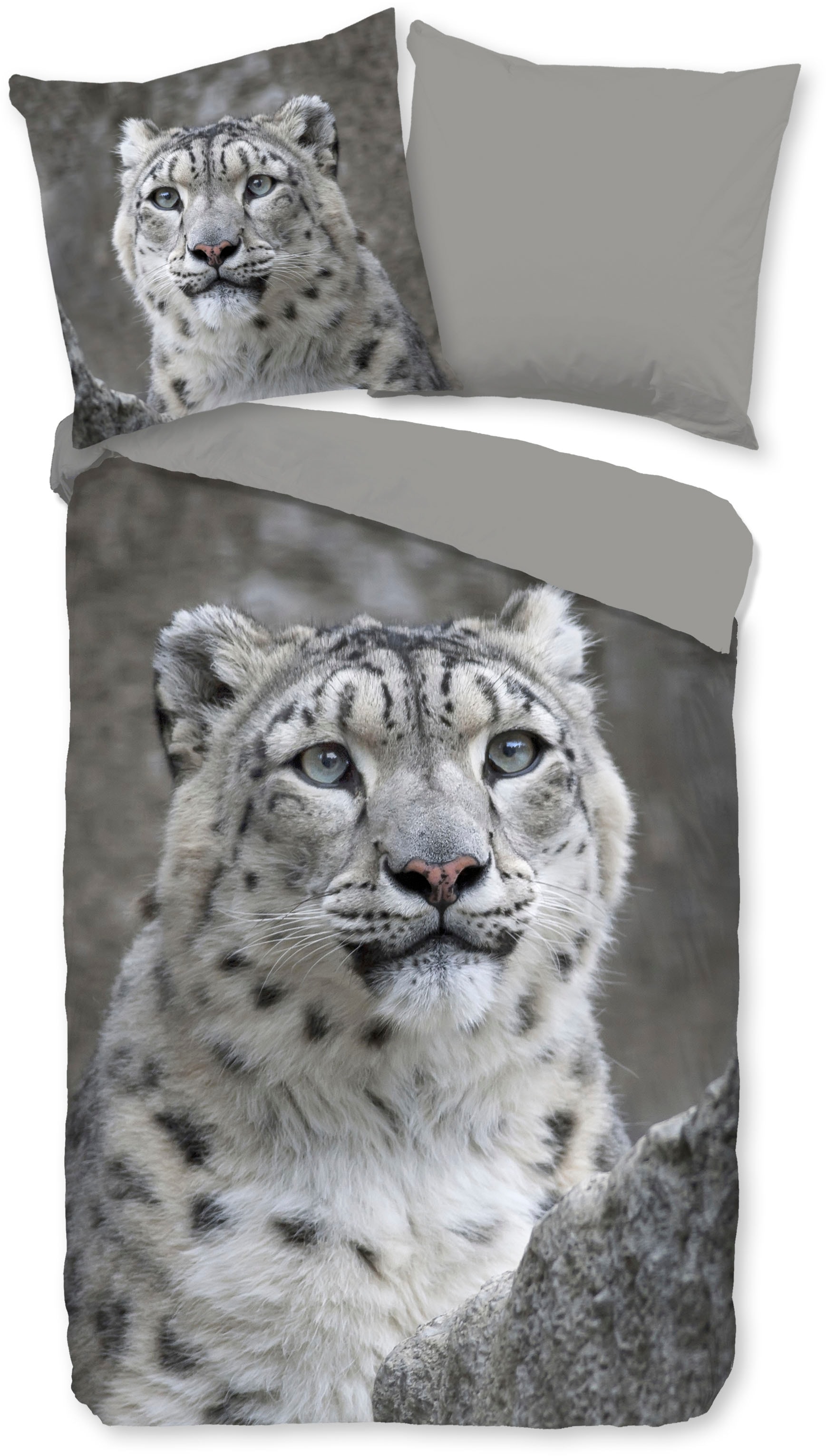 good morning Wendebettwäsche »Chief«, Biber, 135x200, Winter, Warm, Reissverschluss, Wendeoptik, Leopard