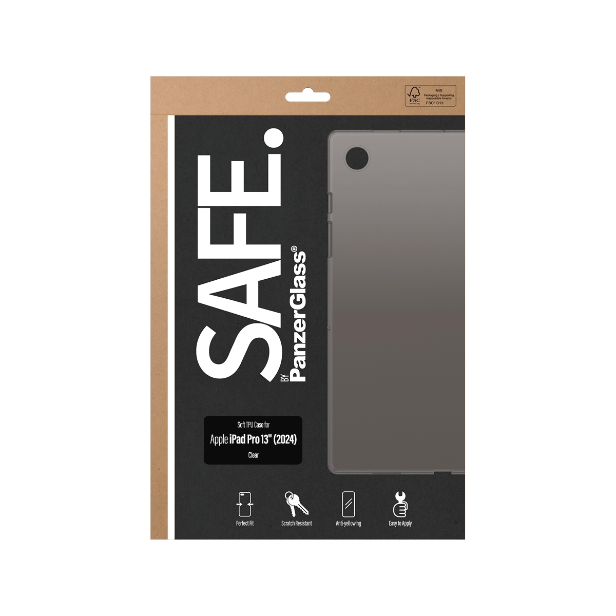 SAFE by PanzerGlass Tablet-Hülle »Soft TPU Case für Apple iPad Pro 13 (2024)«, Backcover, Schutzhülle, Tabletchutzhülle, Case, Schutzcase, stossfest