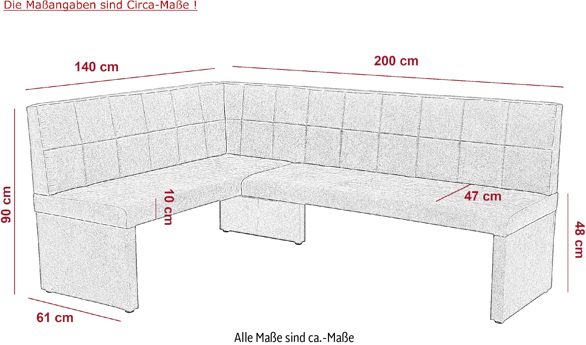 HELA Essgruppe »SPREE« 4 Stk. tlg. Esstisch 140x90 cm mit Dickkante, Microfaserbezug,