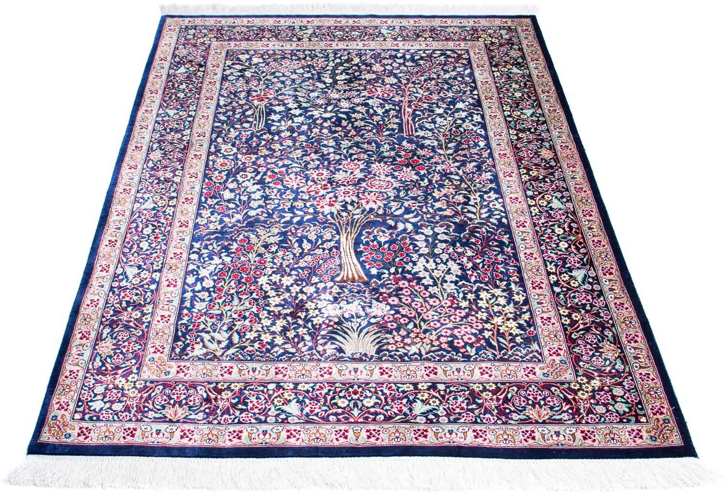 Image of morgenland Orientteppich »Perser - Ghom - 152 x 100 cm - dunkelblau«, rechteckig, 10 mm Höhe, Wohnzimmer, Handgeknüpft, Einzelstück mit Zertifikat bei Ackermann Versand Schweiz